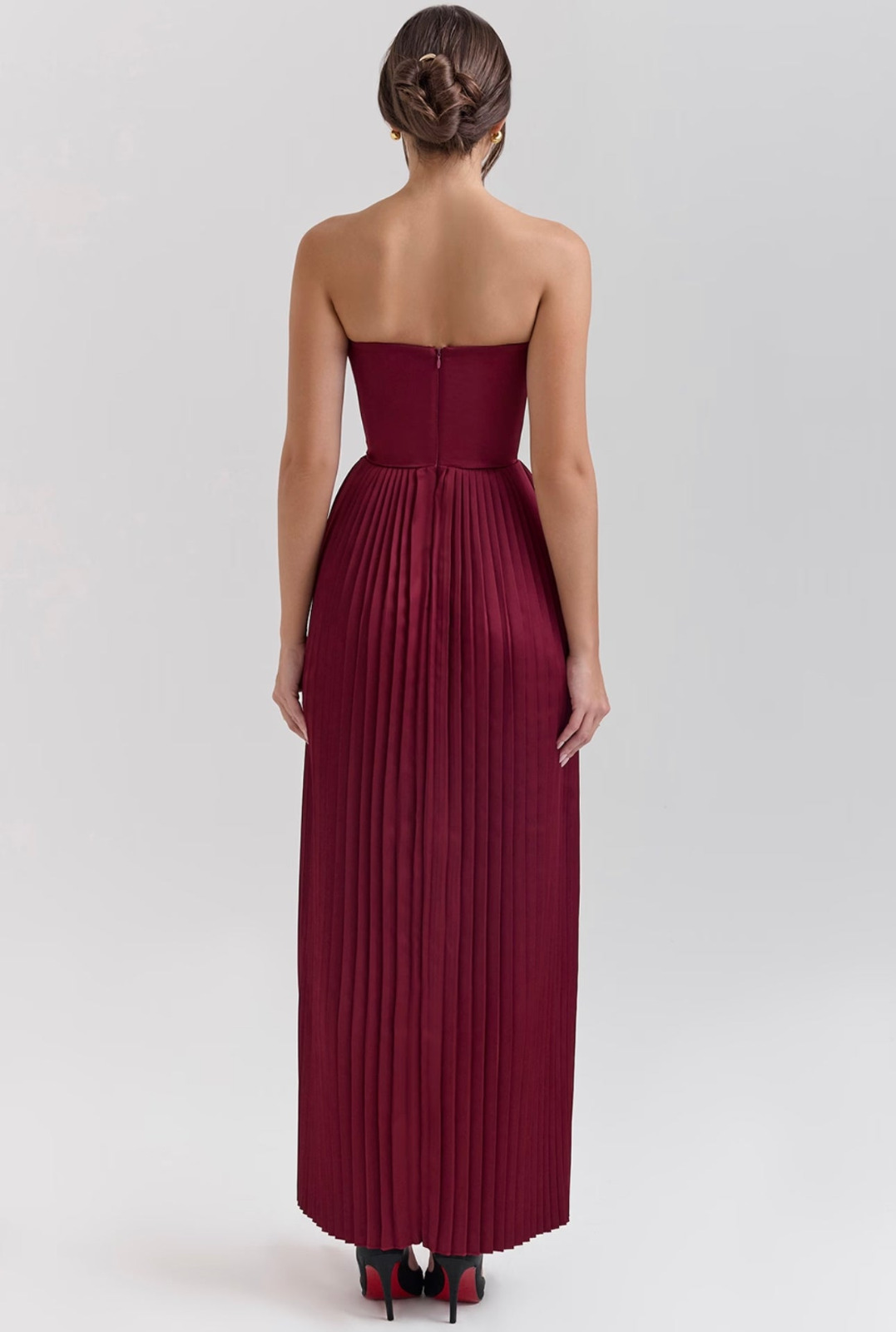 House of CB Marcella Berry Pleated Maxi Dress 2
