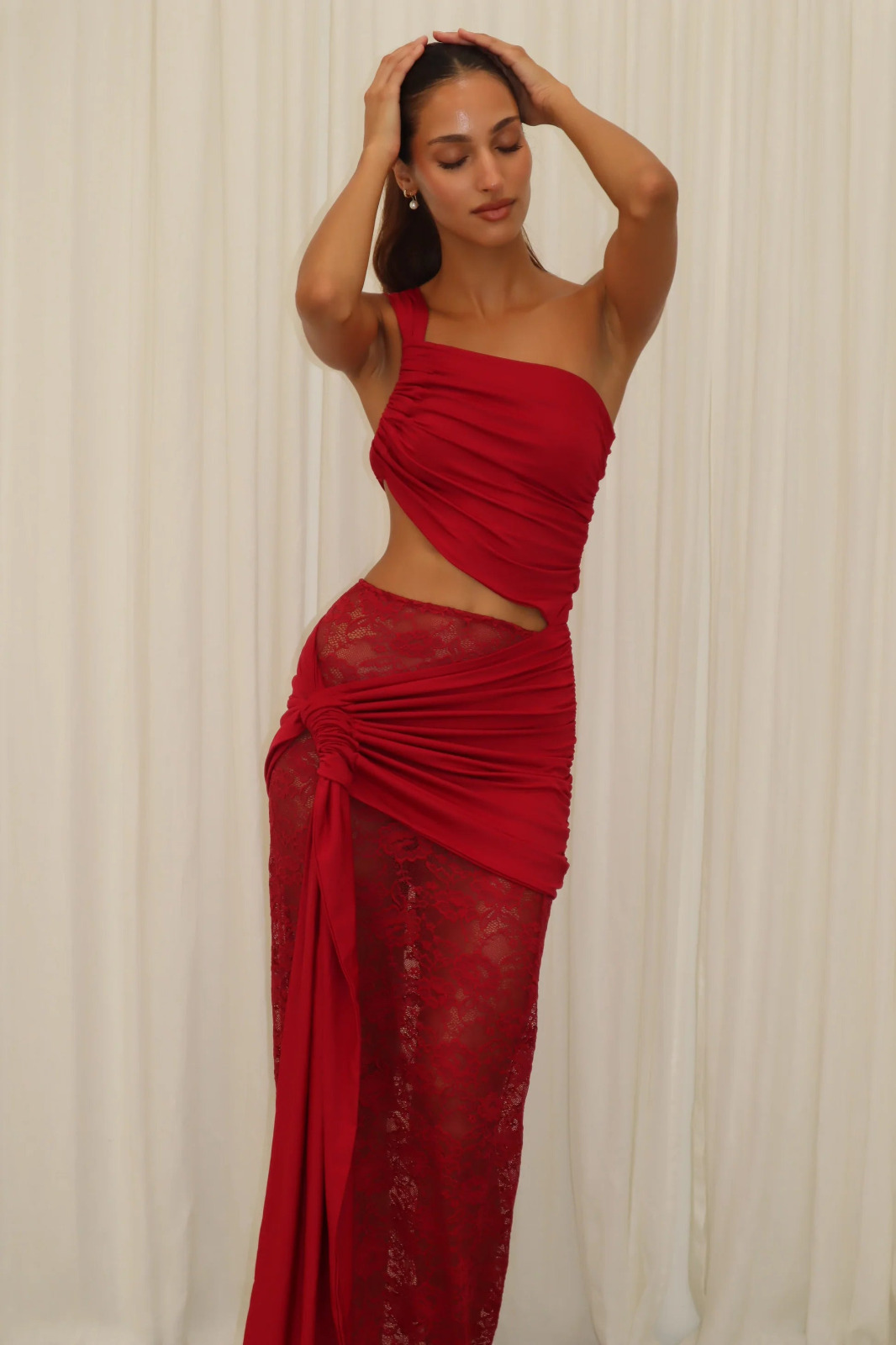 Deconduarte Paradiso Lace Maxi Dress Berry 3
