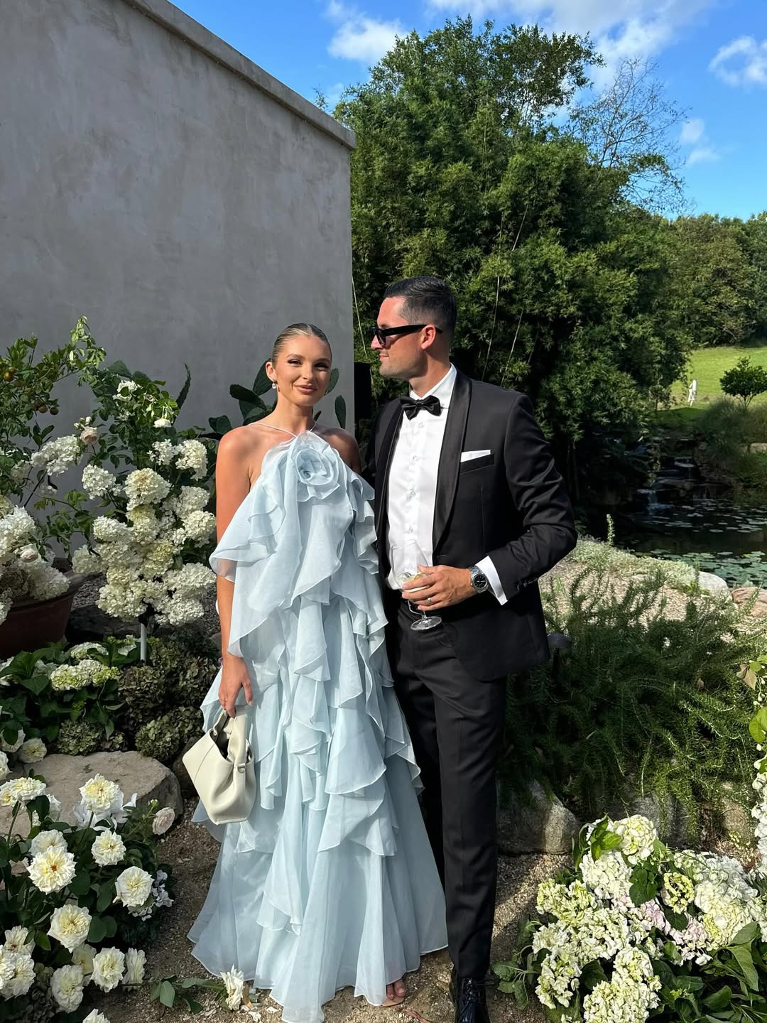 Aje Pandorea Layered Maxi Dress Silver Blue 2
