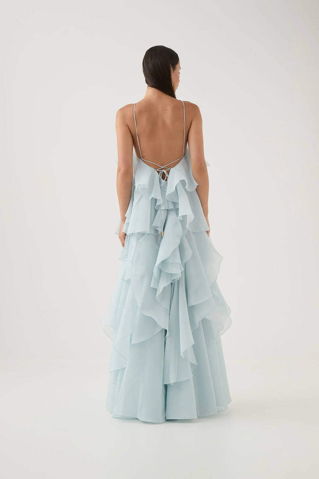 Aje Pandorea Layered Maxi Dress Silver Blue 3