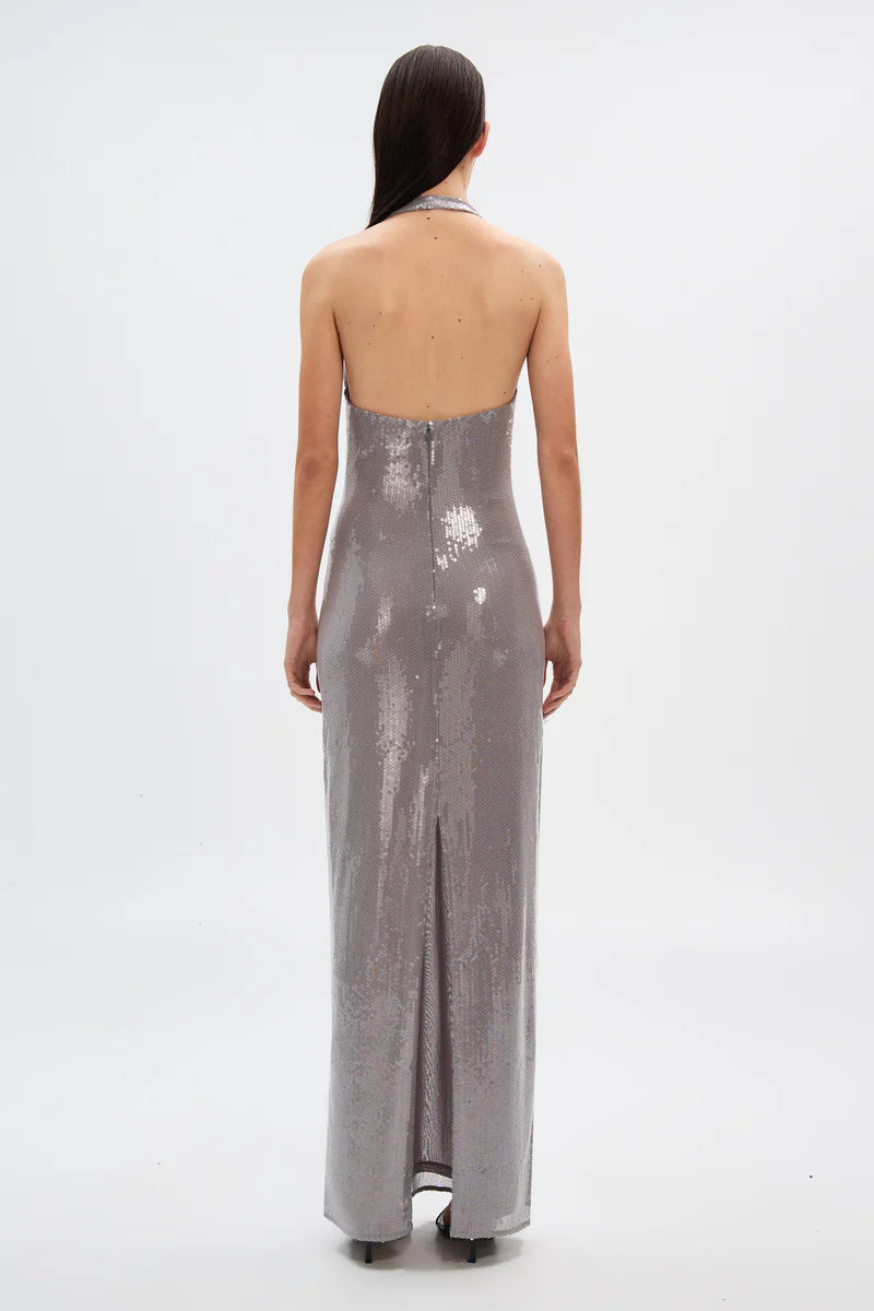 The Misha Alusia Sequin Gown in Pewter 💎 4