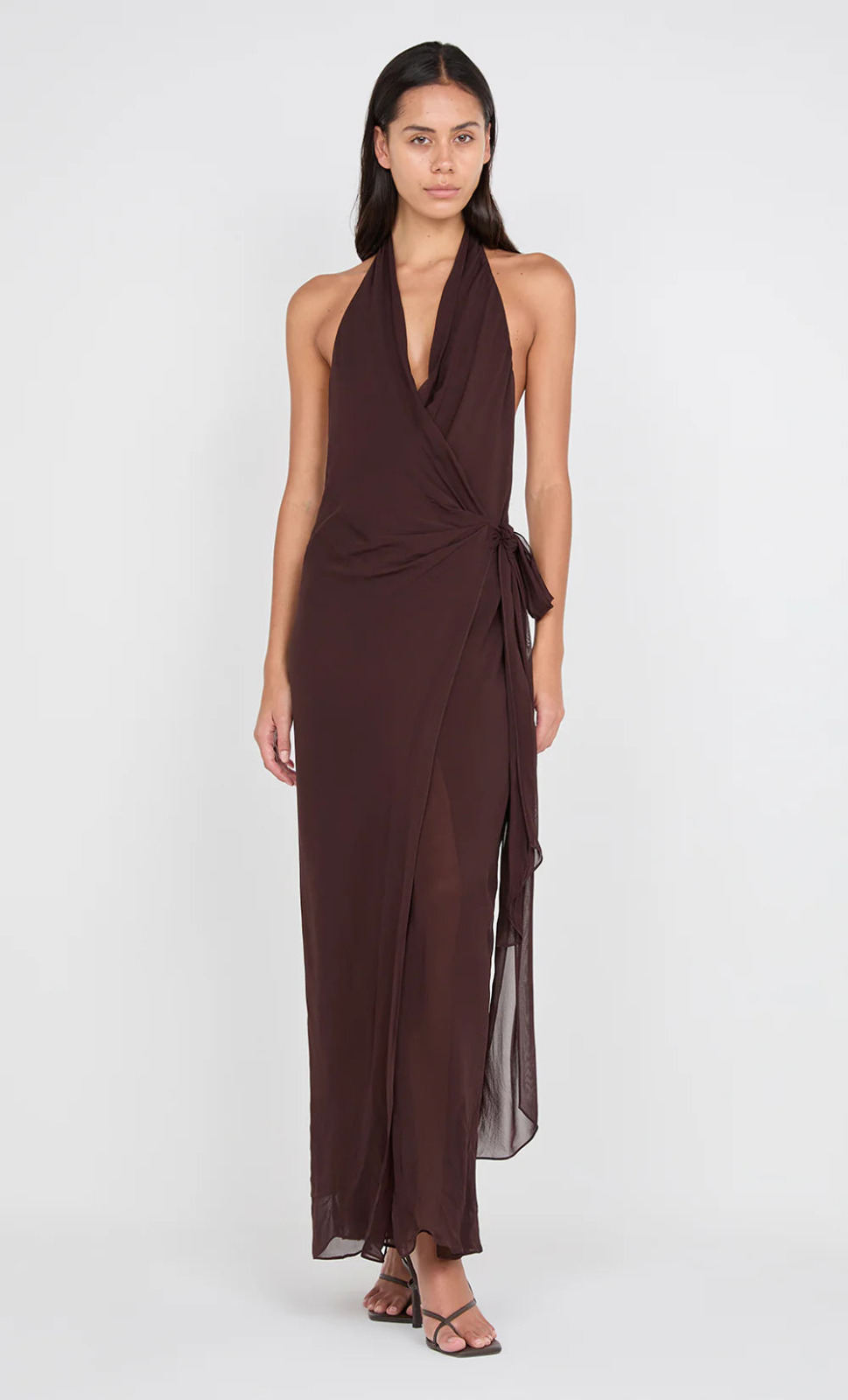 Bec + Bridge Soneva Wrap Dress Dark Chocolate 2