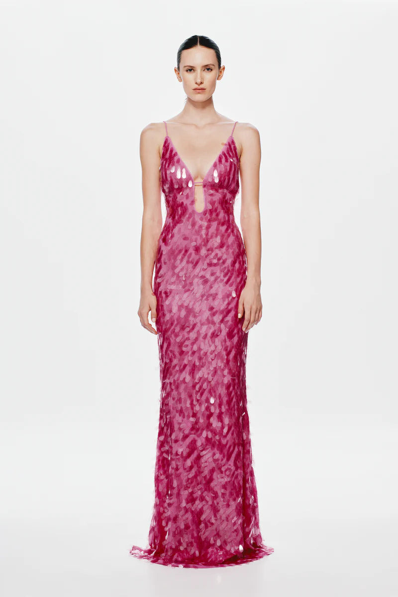 The Misha Sapphire Sequin dress in Fuschia 💗 2