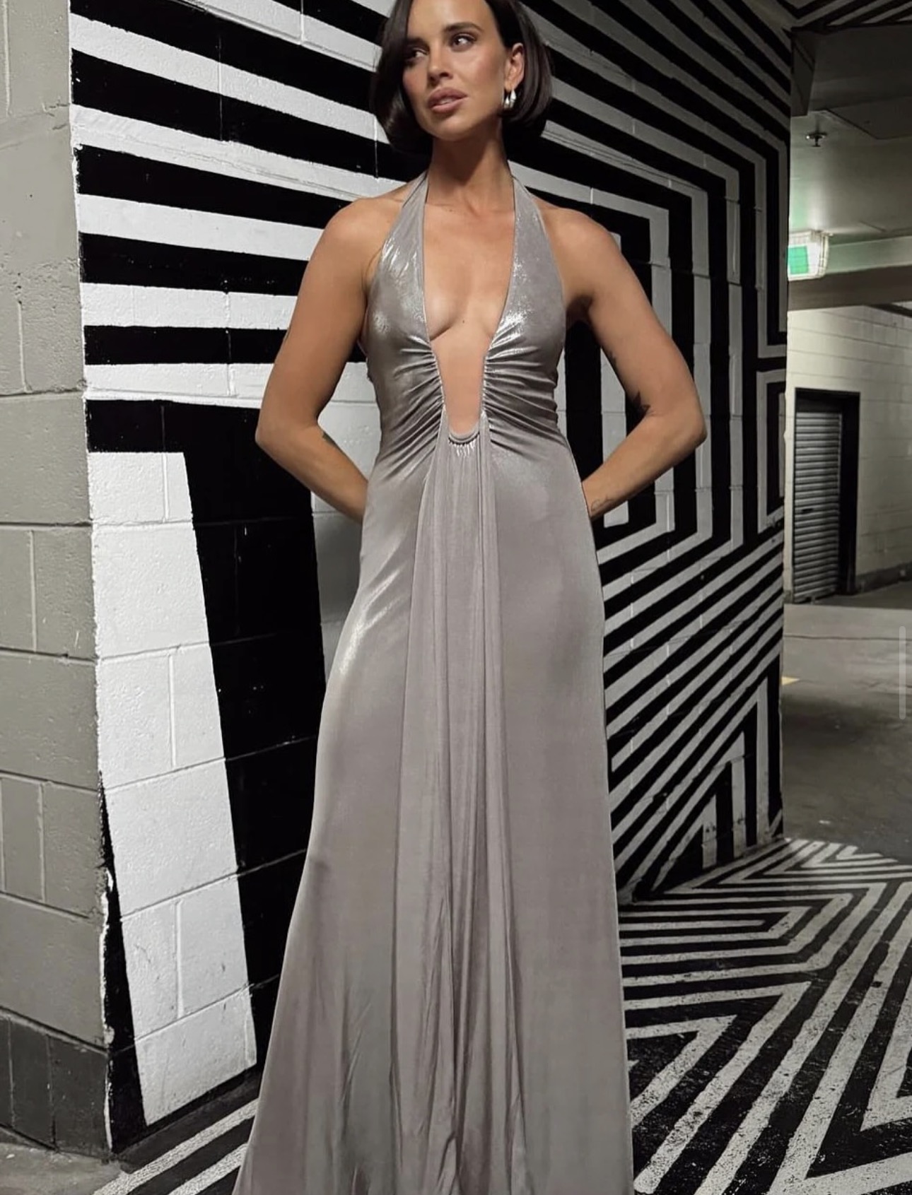 Misha jennifer foil jersery maxi