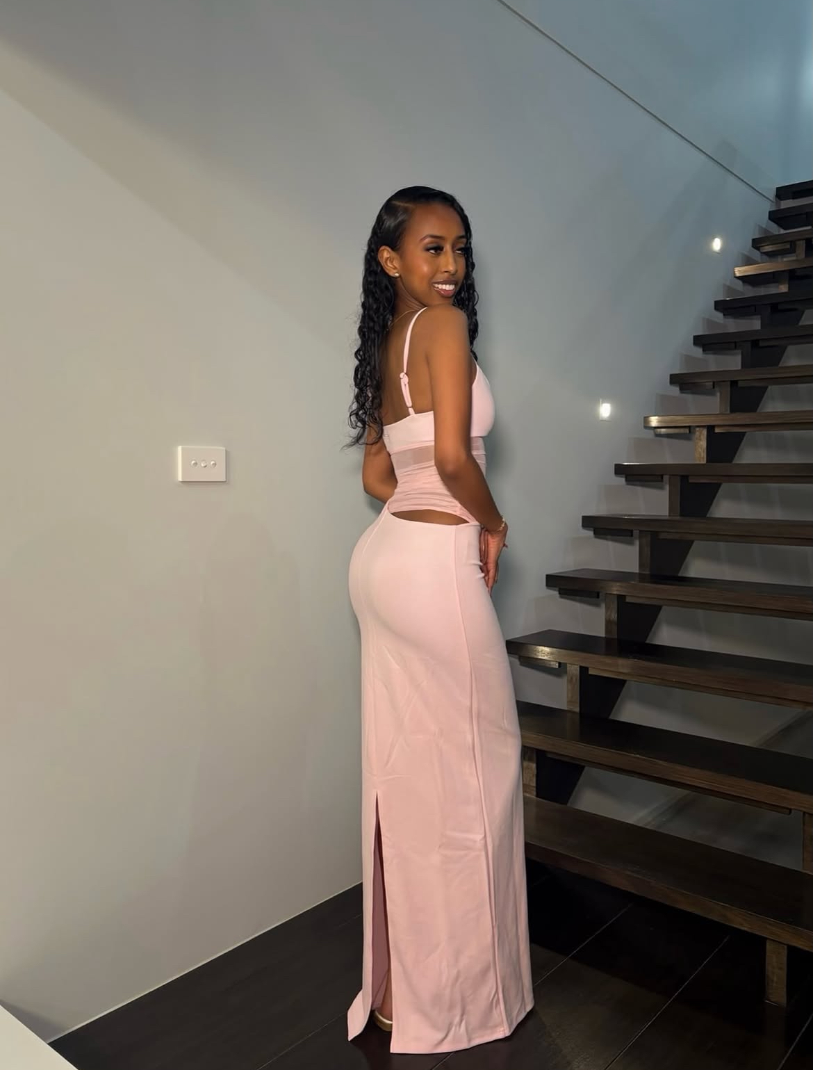 White Fox - Call Me Up Maxi Dress Baby Pink 2