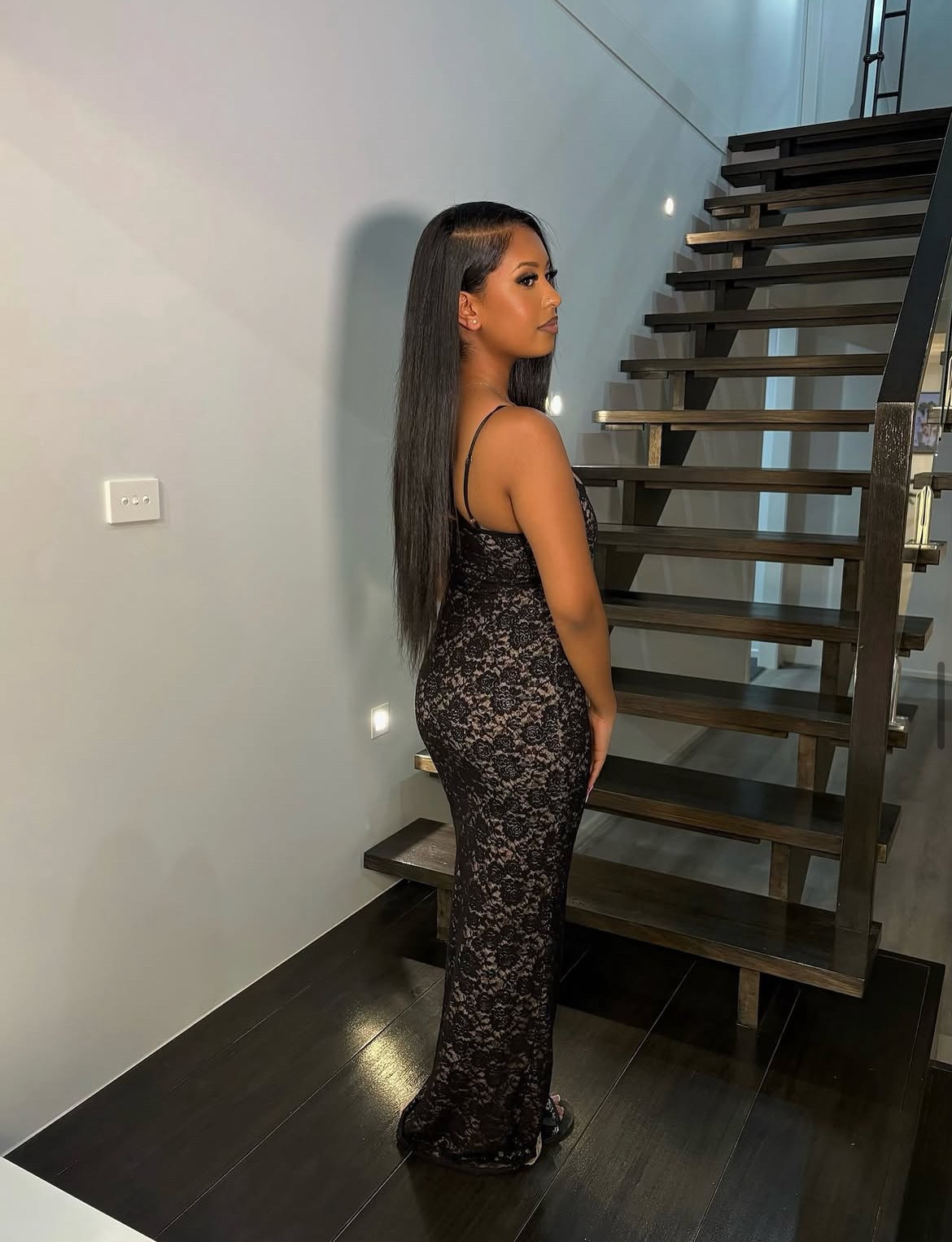 White Fox - Still Her Lace Maxi Dress Black 2