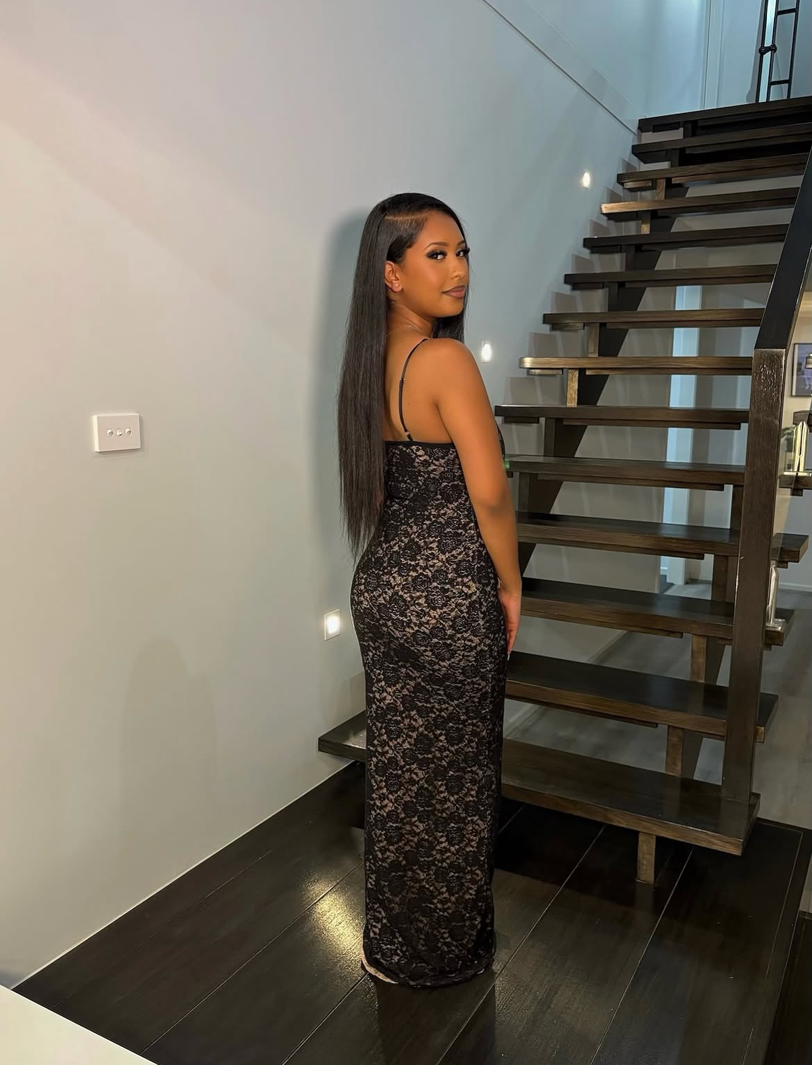 White Fox - Still Her Lace Maxi Dress Black 3