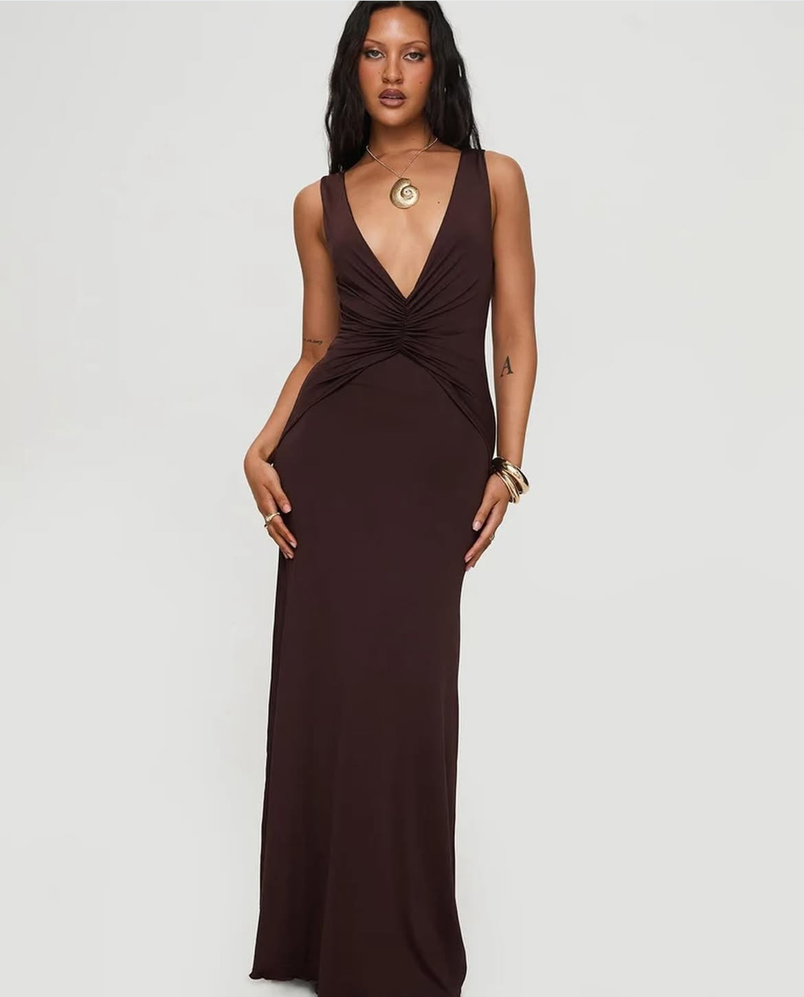 Frederica Plunge Maxi Dress