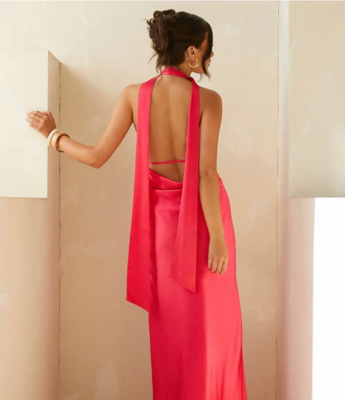Alicia Satin Halter Maxi Dress 2