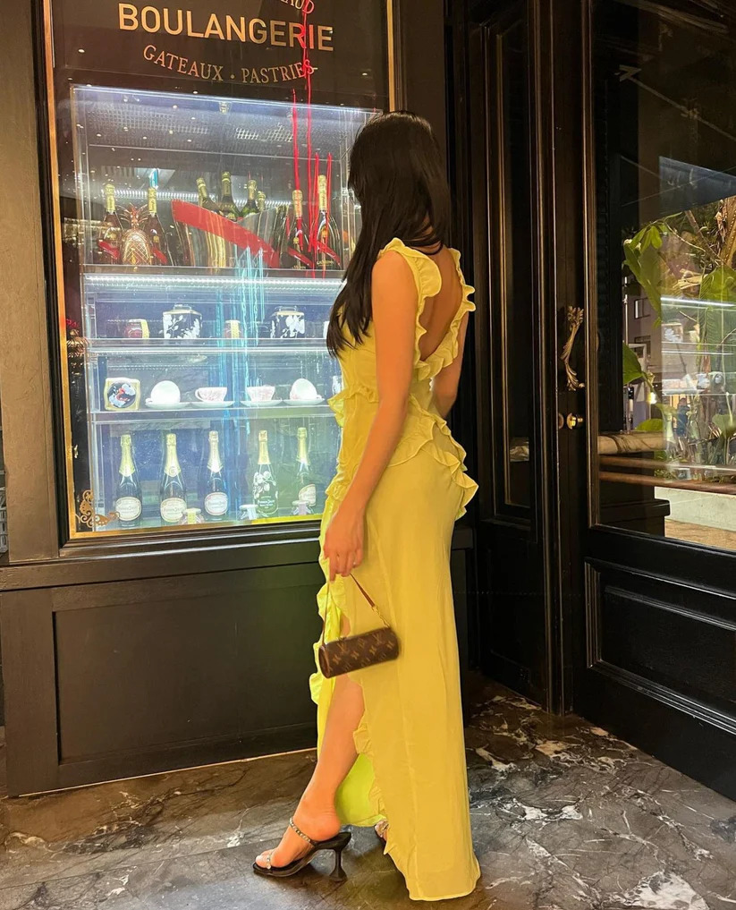 House Of CB Pixie Ruffle Maxi Dress - Lime 2