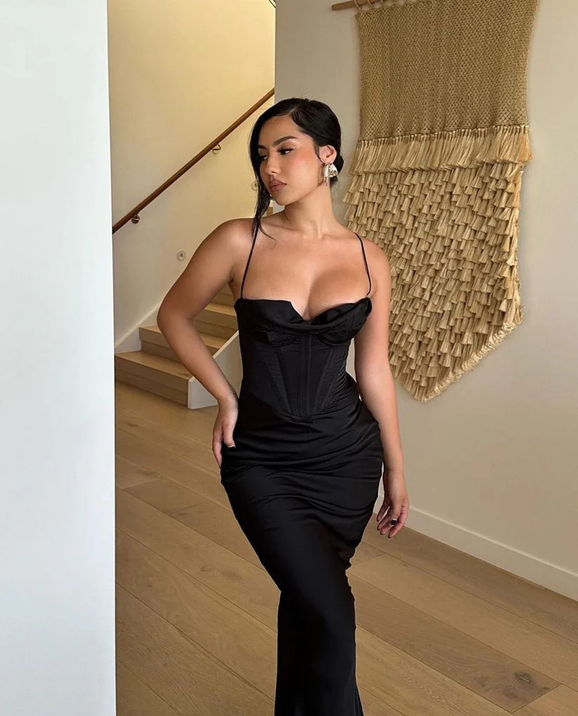 House Of CB Charmaine Corset Maxi Dress - Black