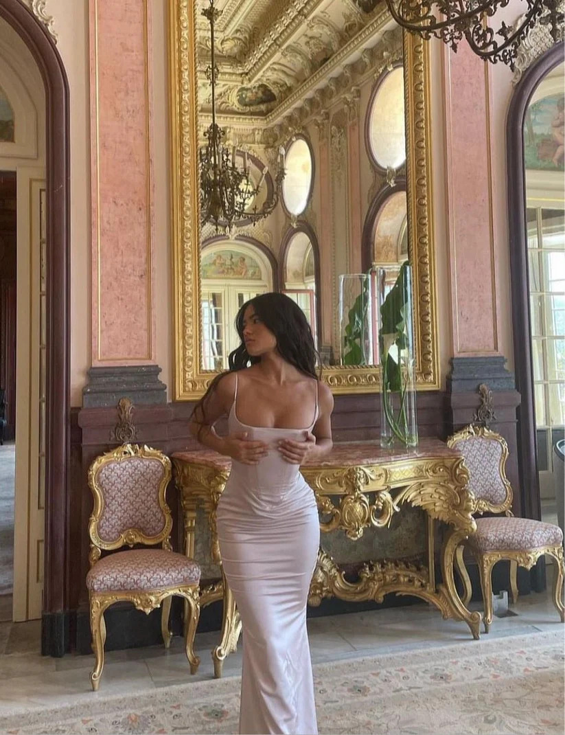 House Of CB Olivette Satin Dress - Crystal Pink 3