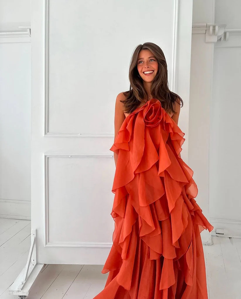 Aje Pandorea Layered Maxi Dress - Coral Clay 3
