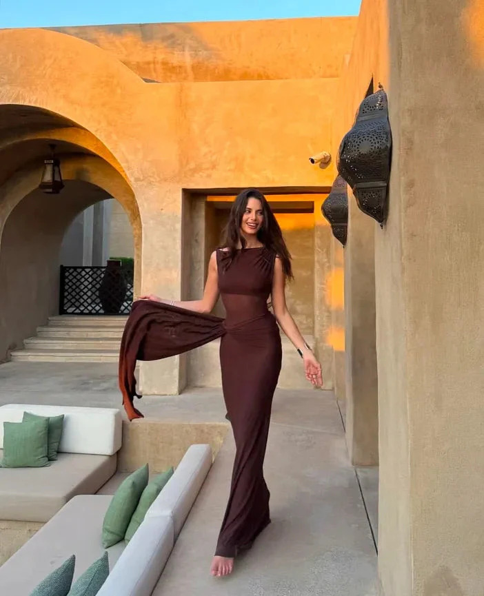 Misha Sisal Maxi Dress - Espresso 4