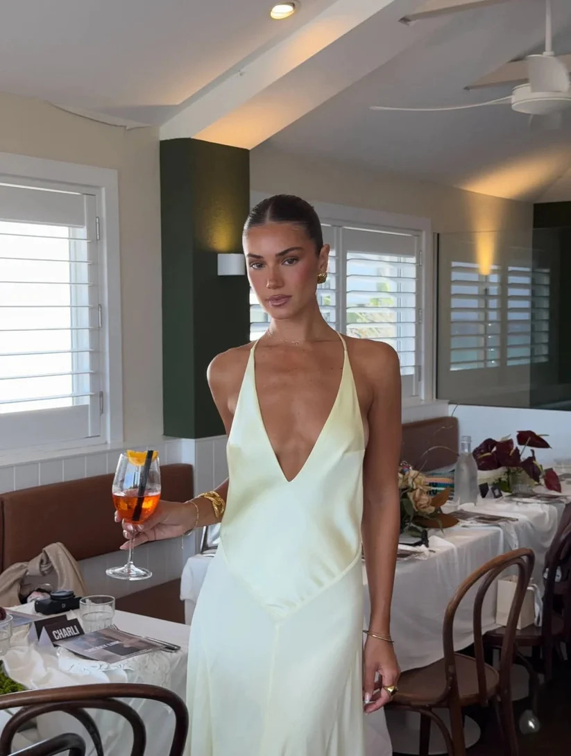 Sneaky Link Jaz Hand V-Neck Maxi Dress - Butter 4