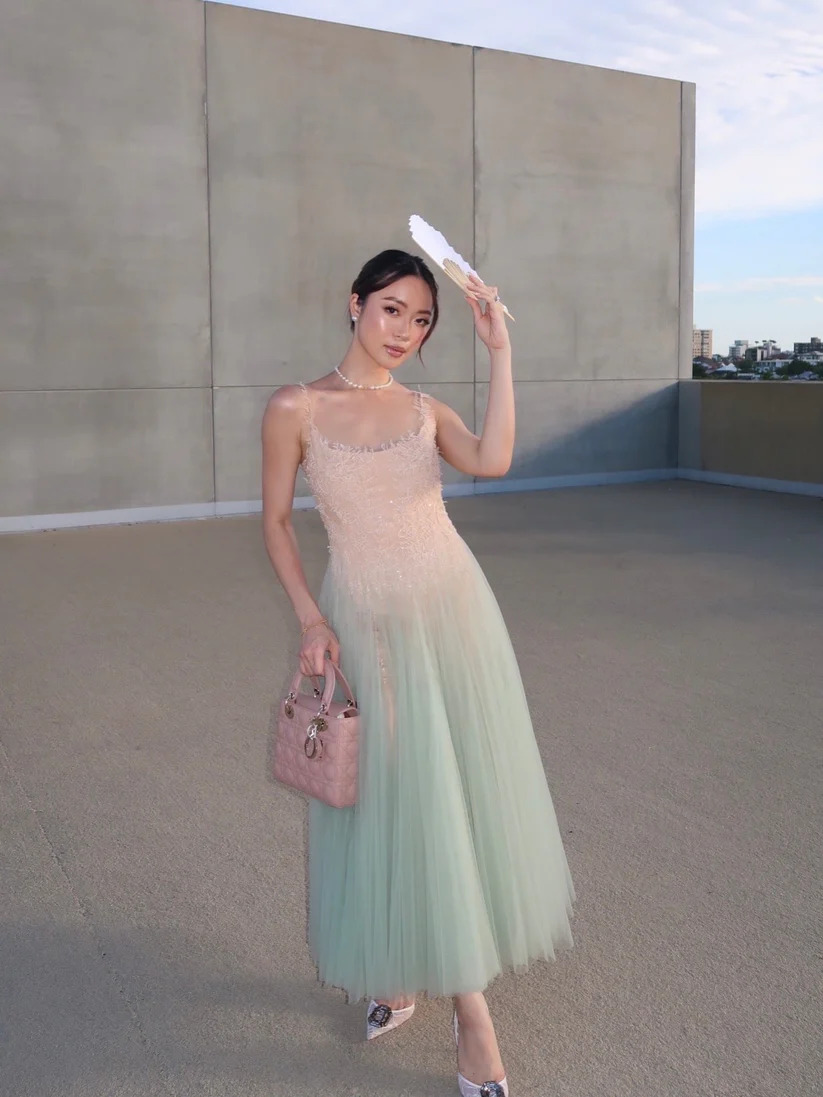 Montsand Mint Ombre Lace Midi Dress 2