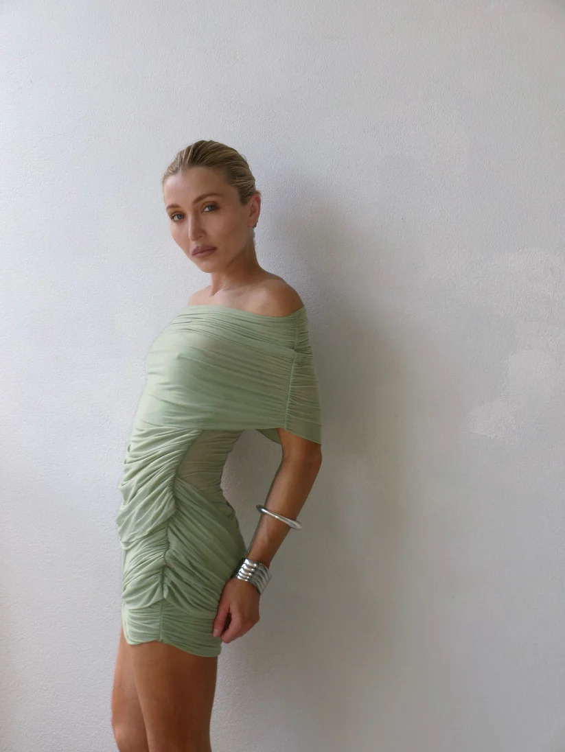 Benni Otto Mini Dress - Pistachio 5