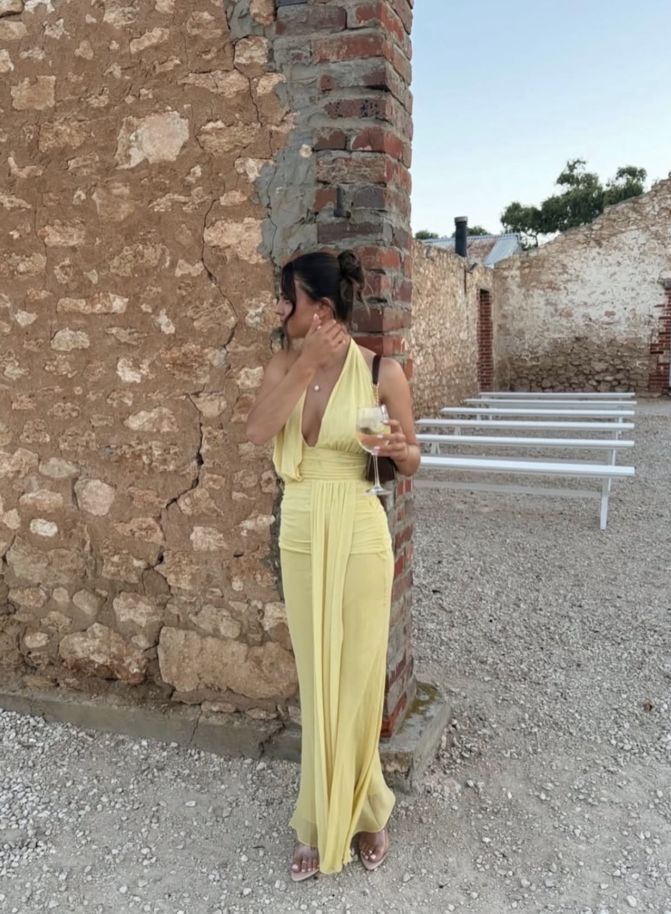 Bec and Bridge Cassis Drape Maxi Dress