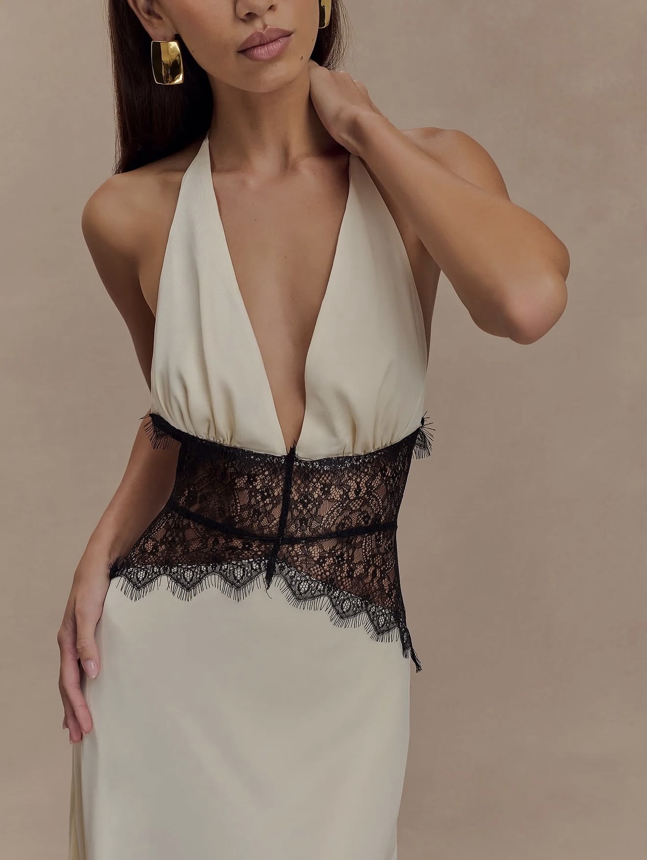 Dinah Lace & Satin Maxi Dress 2
