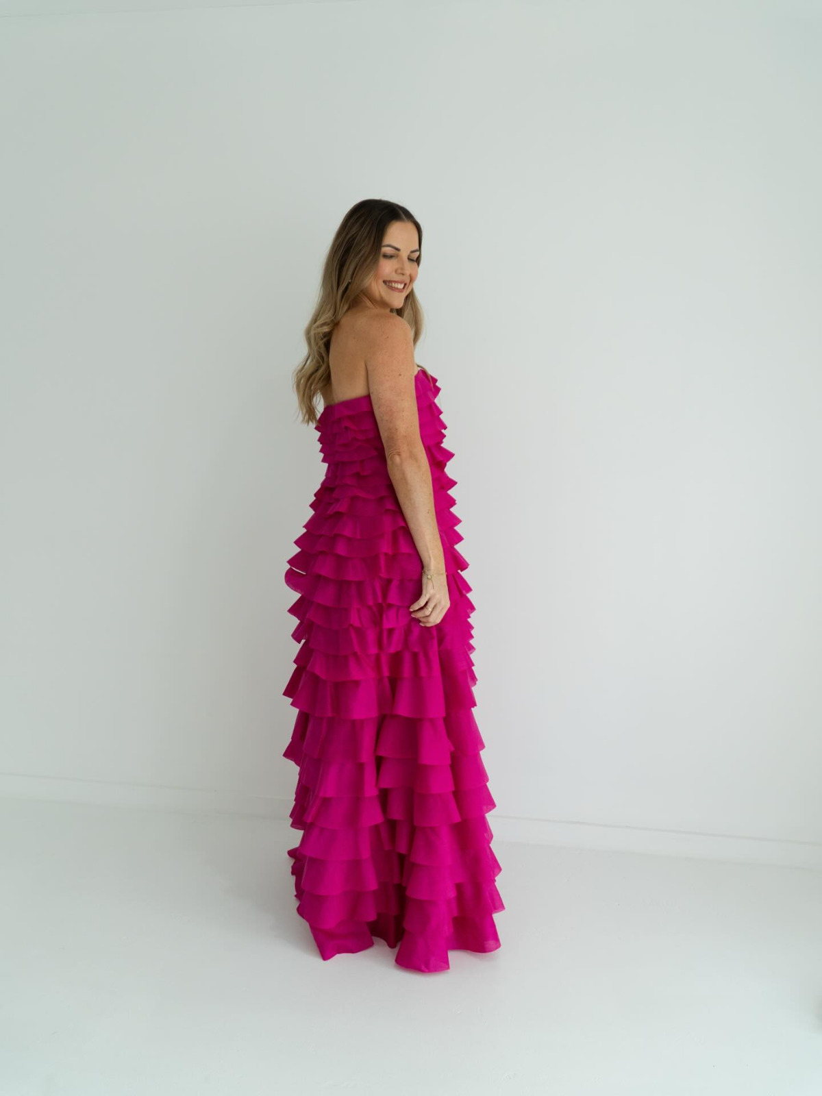 AJE - Fleur Pleated Gown - Magenta (12) 2