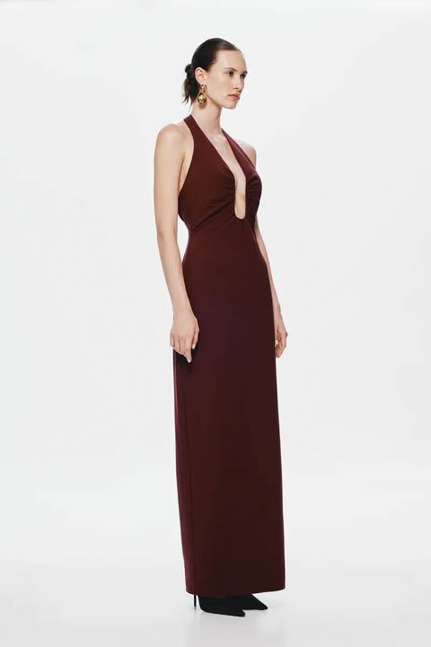 Misha - Alusia Maxi Dress - Red Wine (10) 3