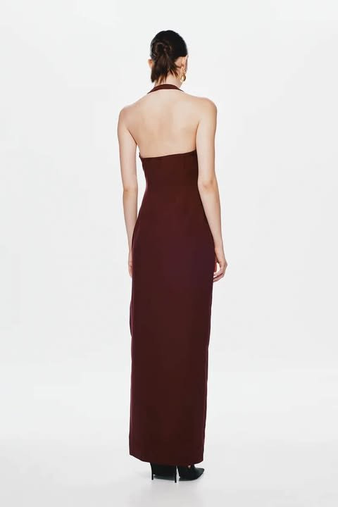 Misha - Alusia Maxi Dress - Red Wine (10) 4