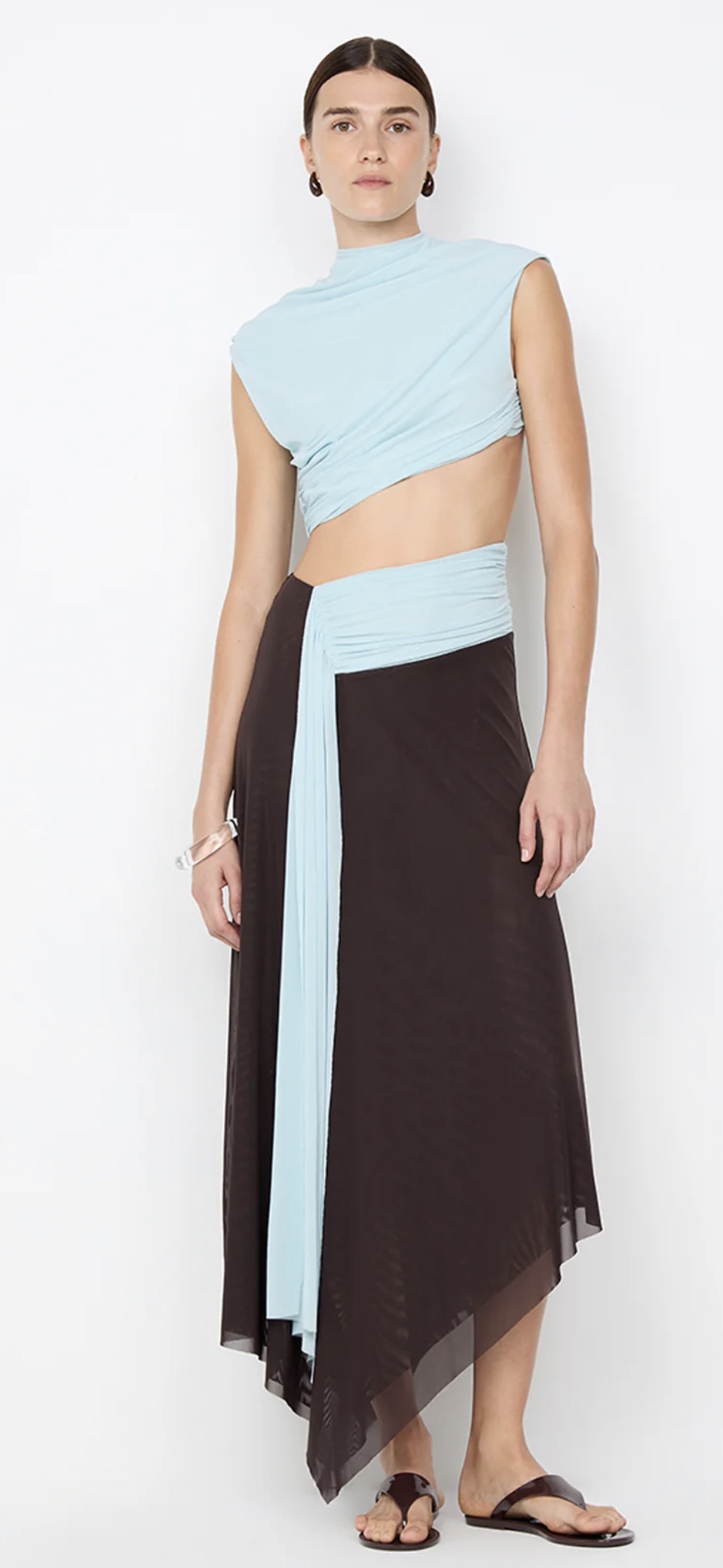 BEC+BRIDGE CONNI ASYM MIDI DRESS 2