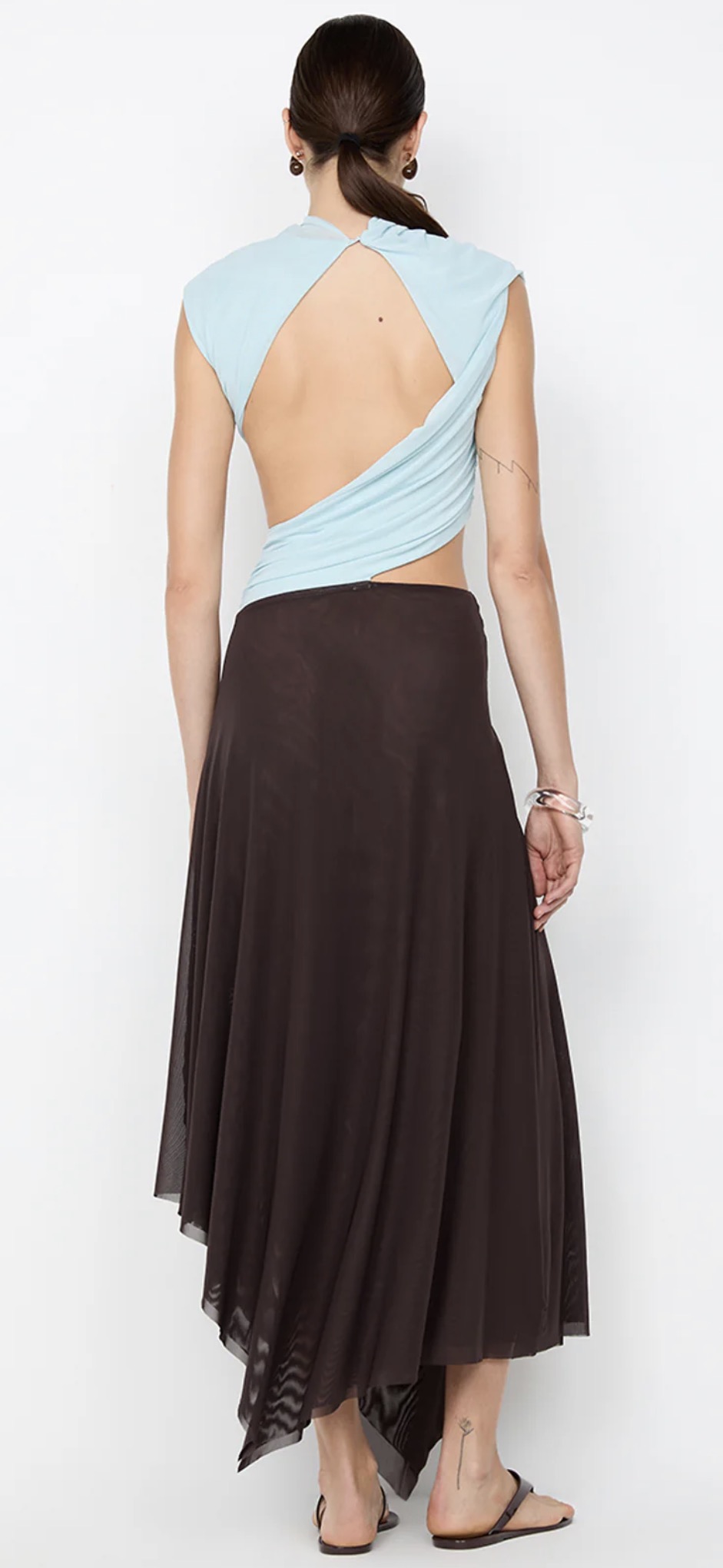 BEC+BRIDGE CONNI ASYM MIDI DRESS 5