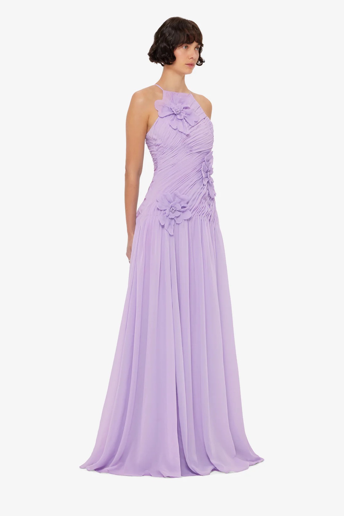 Leo Lin Amya Petal Gown Dress Lilac Size 14 3