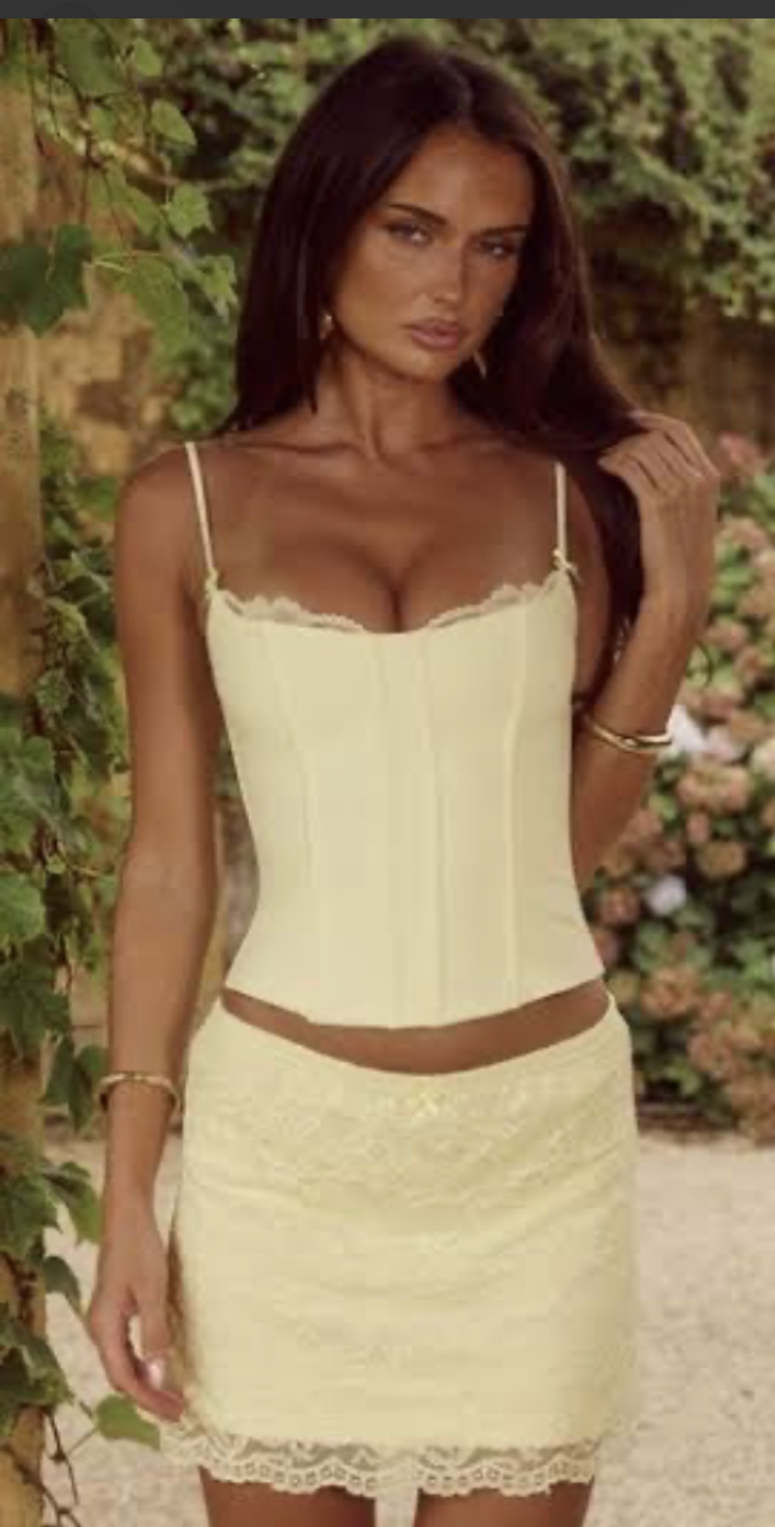 Valerie bustier top and lace skirt set