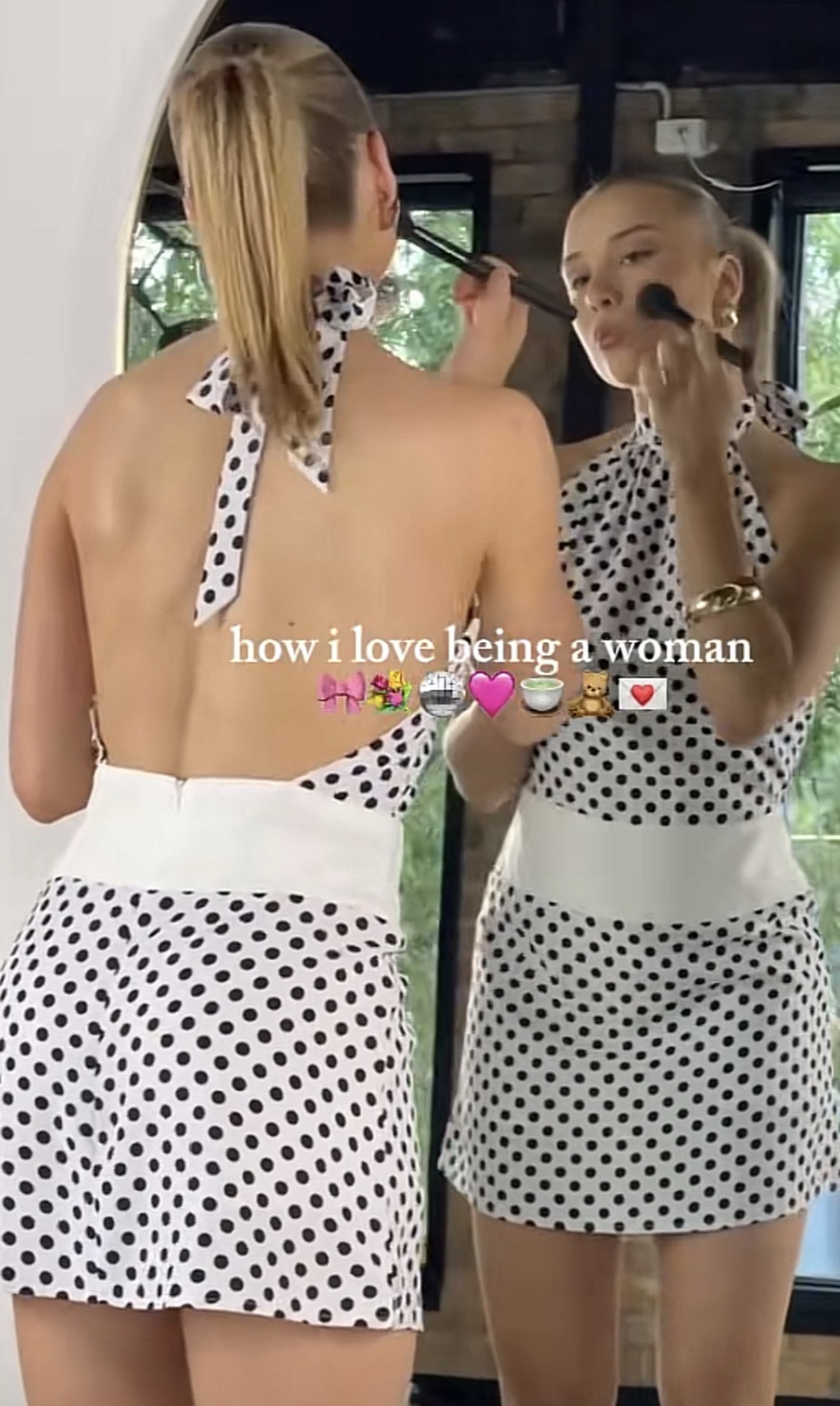 Luvalot polka dot  backless skort dress