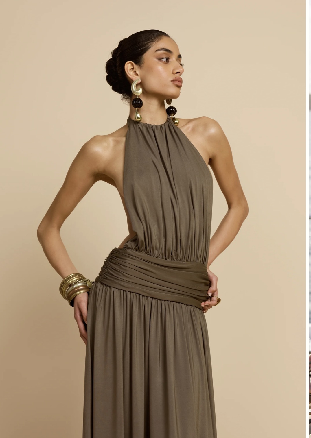 Arcina ori santina dress in khaki 2