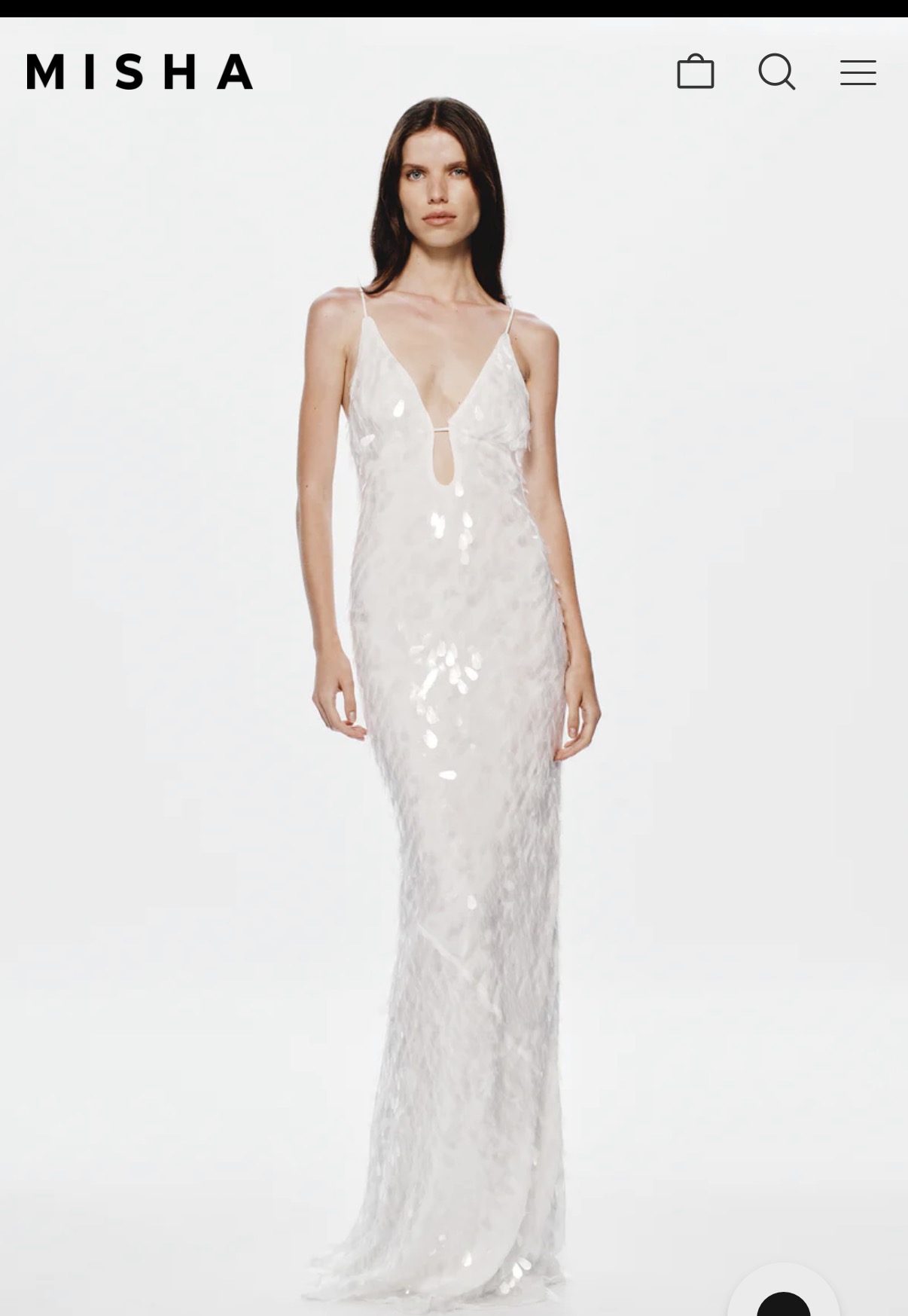 Misha sapphire sequin maxi dress in ivory