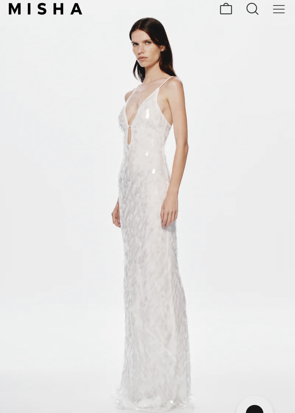 Misha sapphire sequin maxi dress in ivory 3
