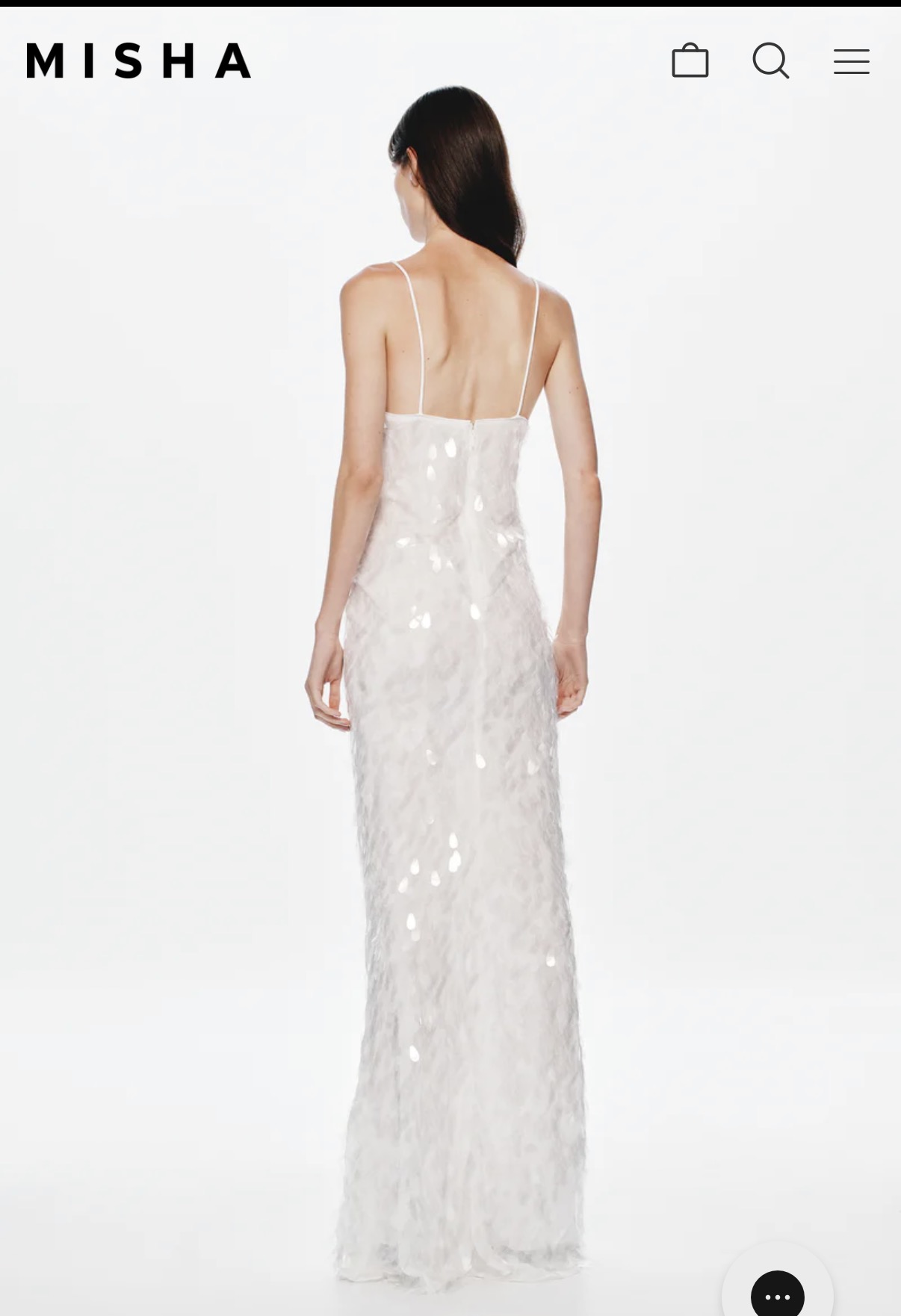 Misha sapphire sequin maxi dress in ivory 4