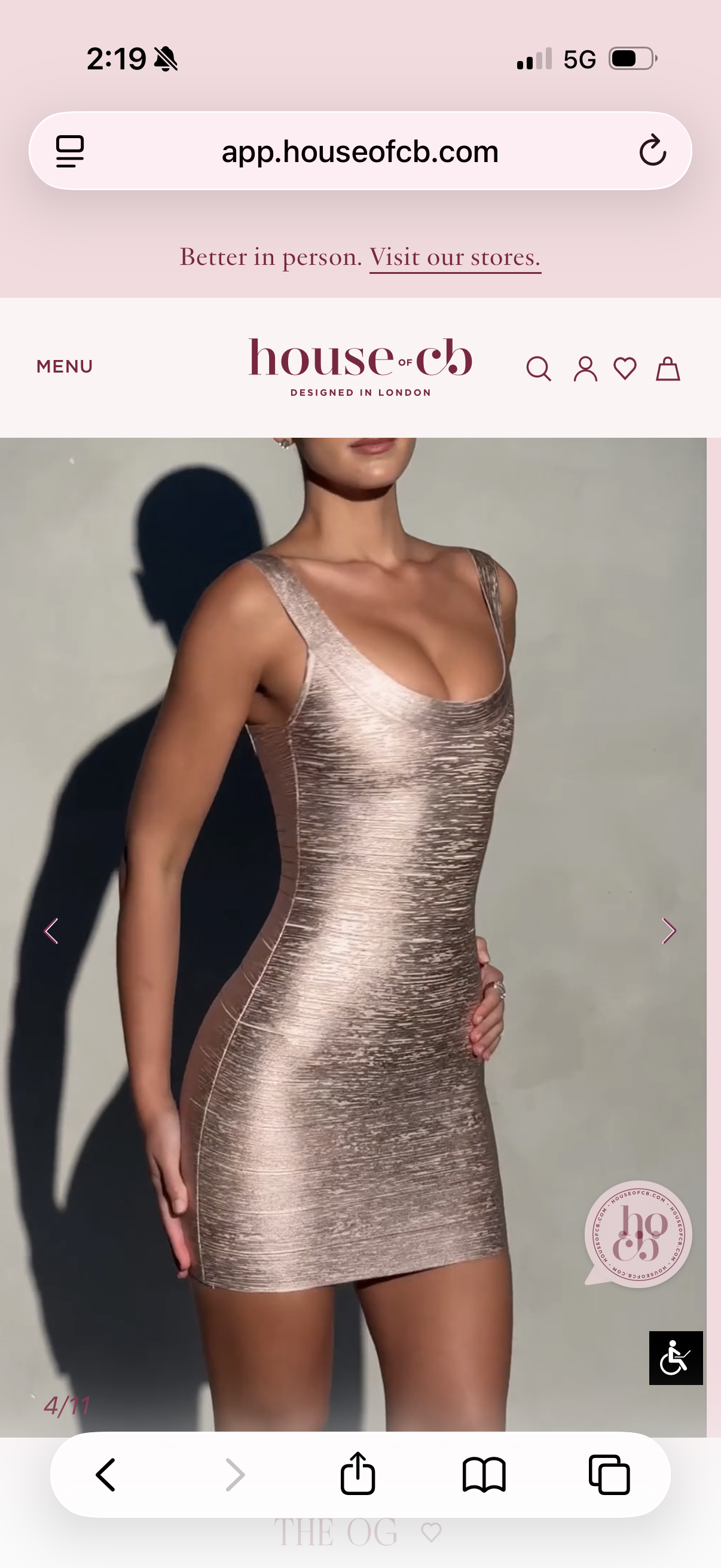 house of CB the OG bandage mini dress in foil rose gold 3