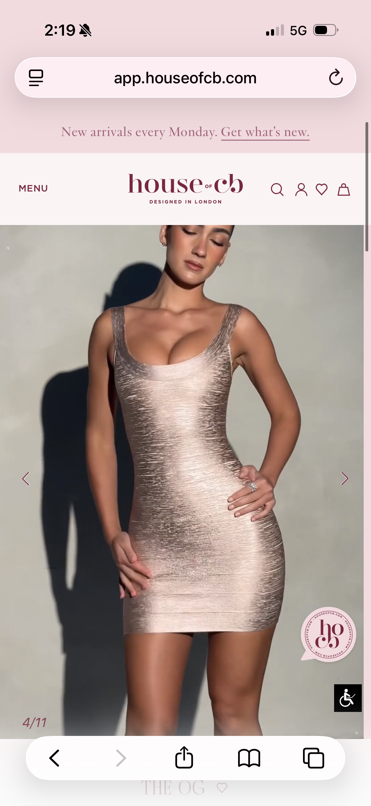 house of CB the OG bandage mini dress in foil rose gold 4