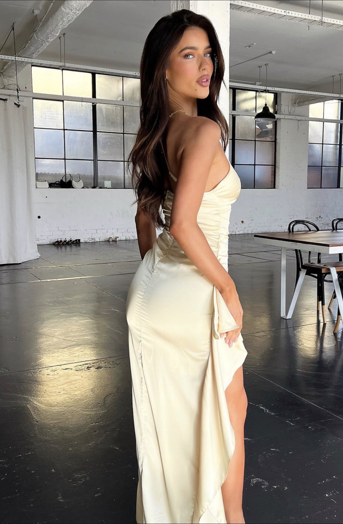 Elianna One Shoulder Satin Maxi Dress 2