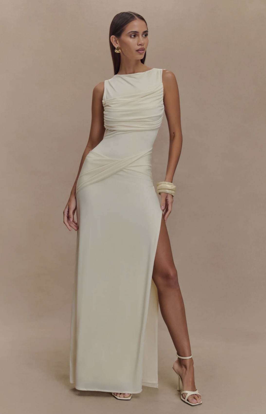 Henley drape maxi