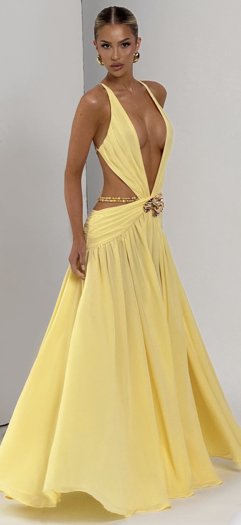 INDIANNA MAXI DRESS - LEMON 2