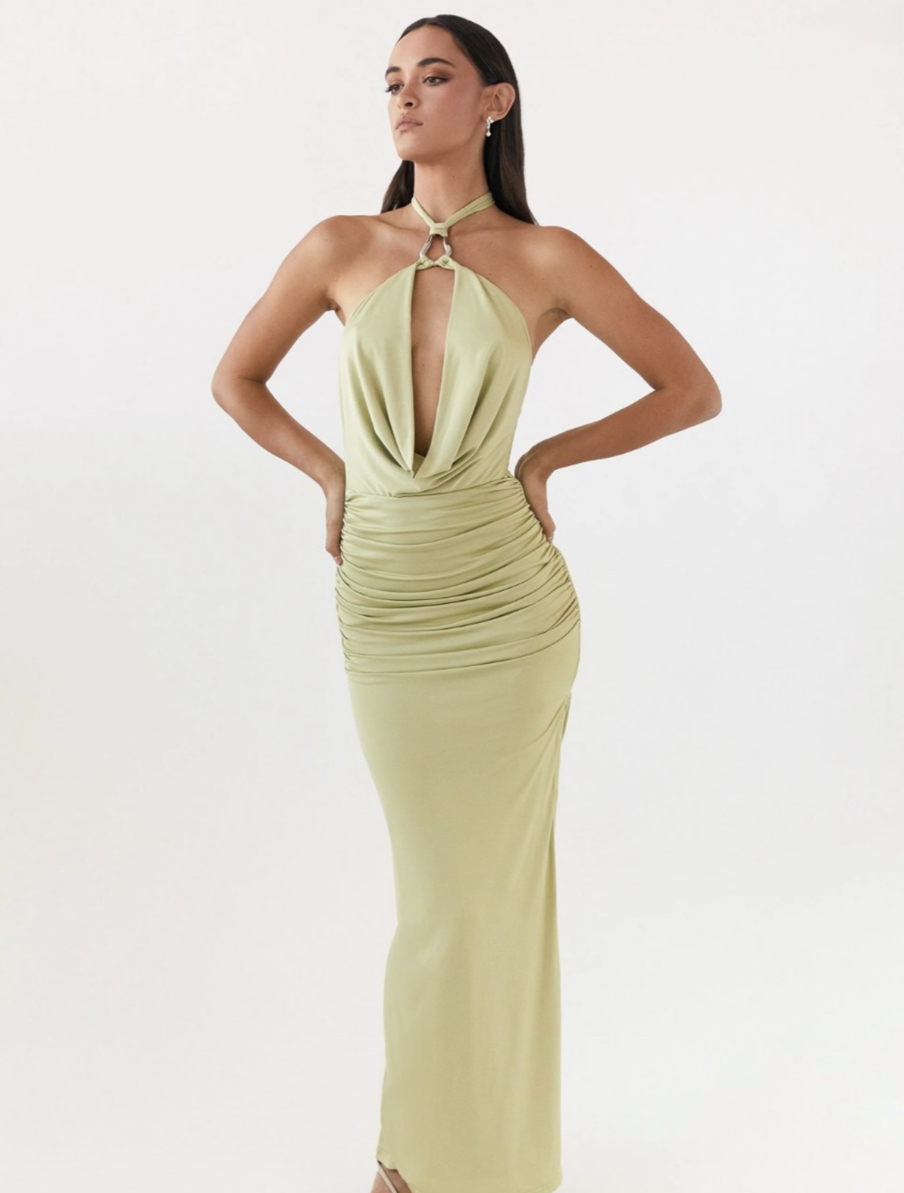 Samara Halterneck Maxi Dress - Sage