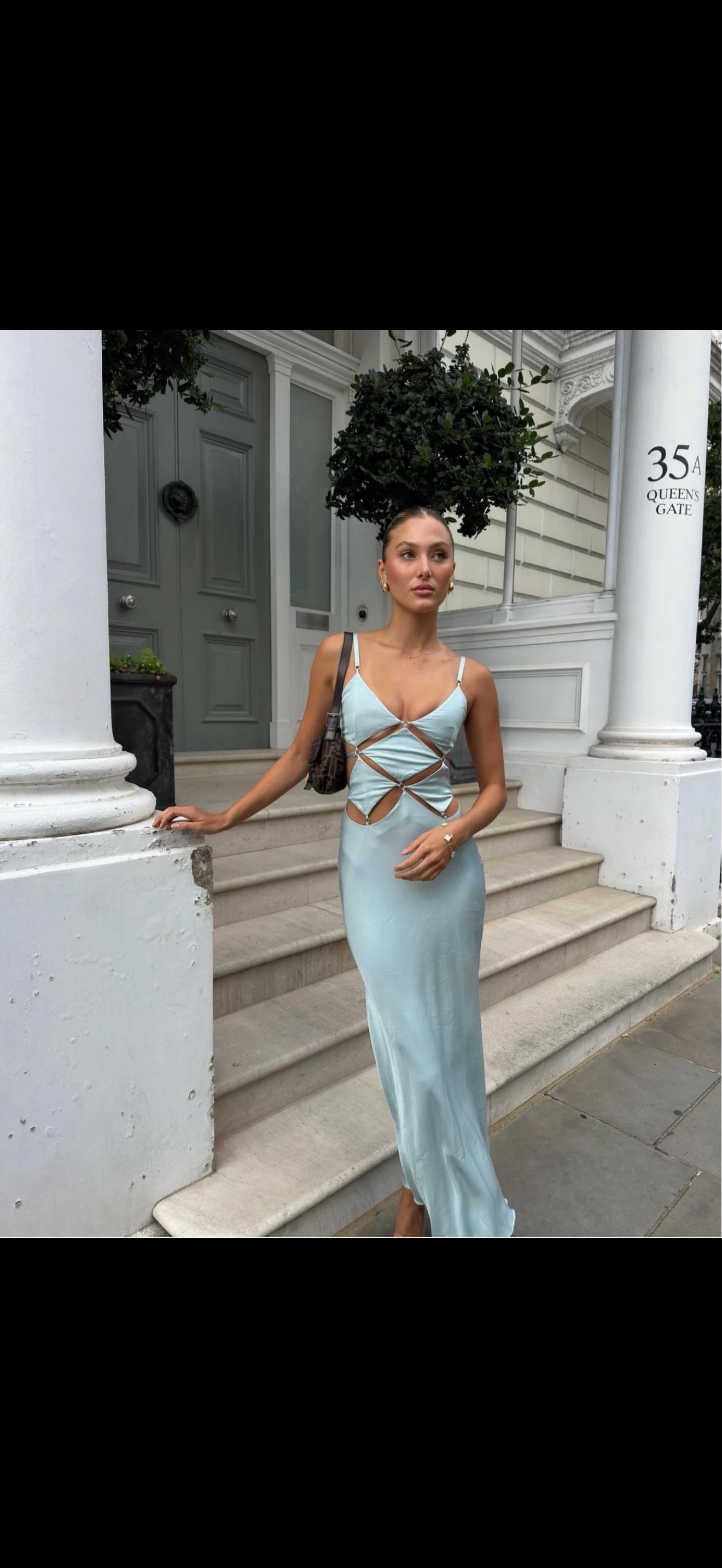 Bec and Bridge Diamond Days Strap Maxi Dress- Cloud Blue 2