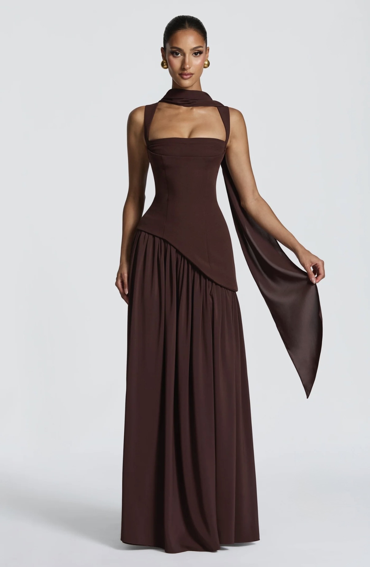 Tullulah Maxi Dress in Plum Brown  🤎