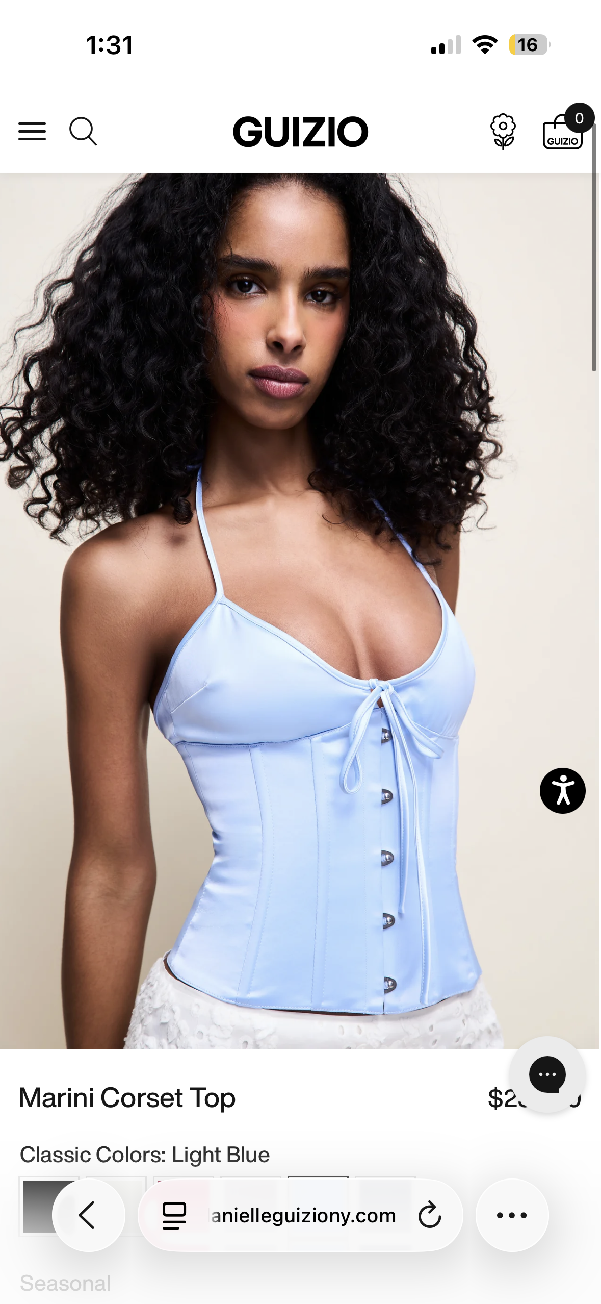 Danielle Guizio Marini Corset Top Blue