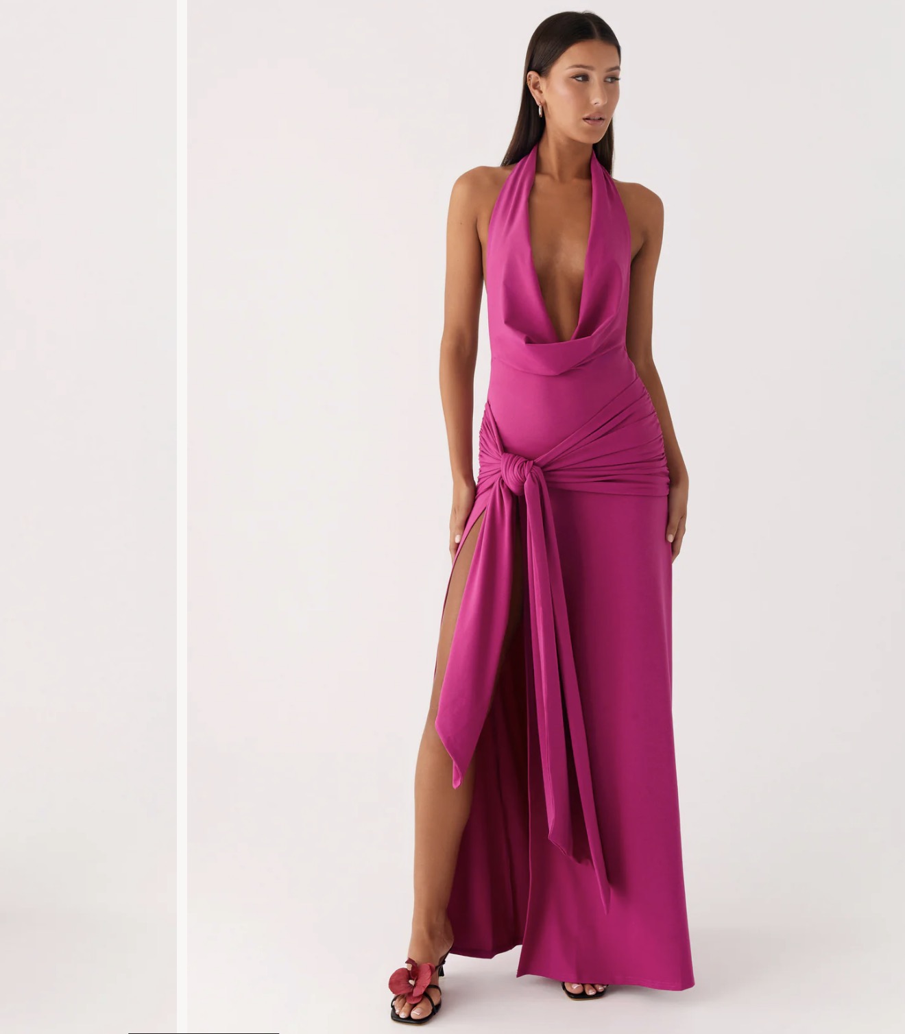 Rowan Ray Cowl maxi dress in Fuchsia 4