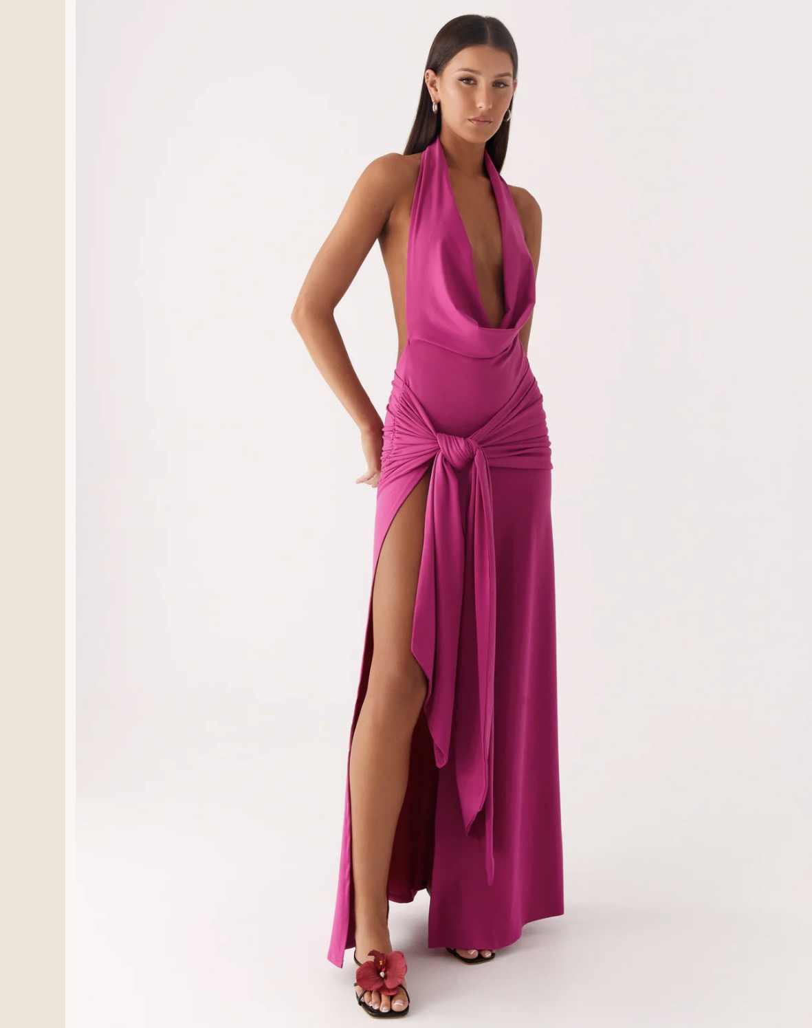 Rowan Ray Cowl maxi dress in Fuchsia 5