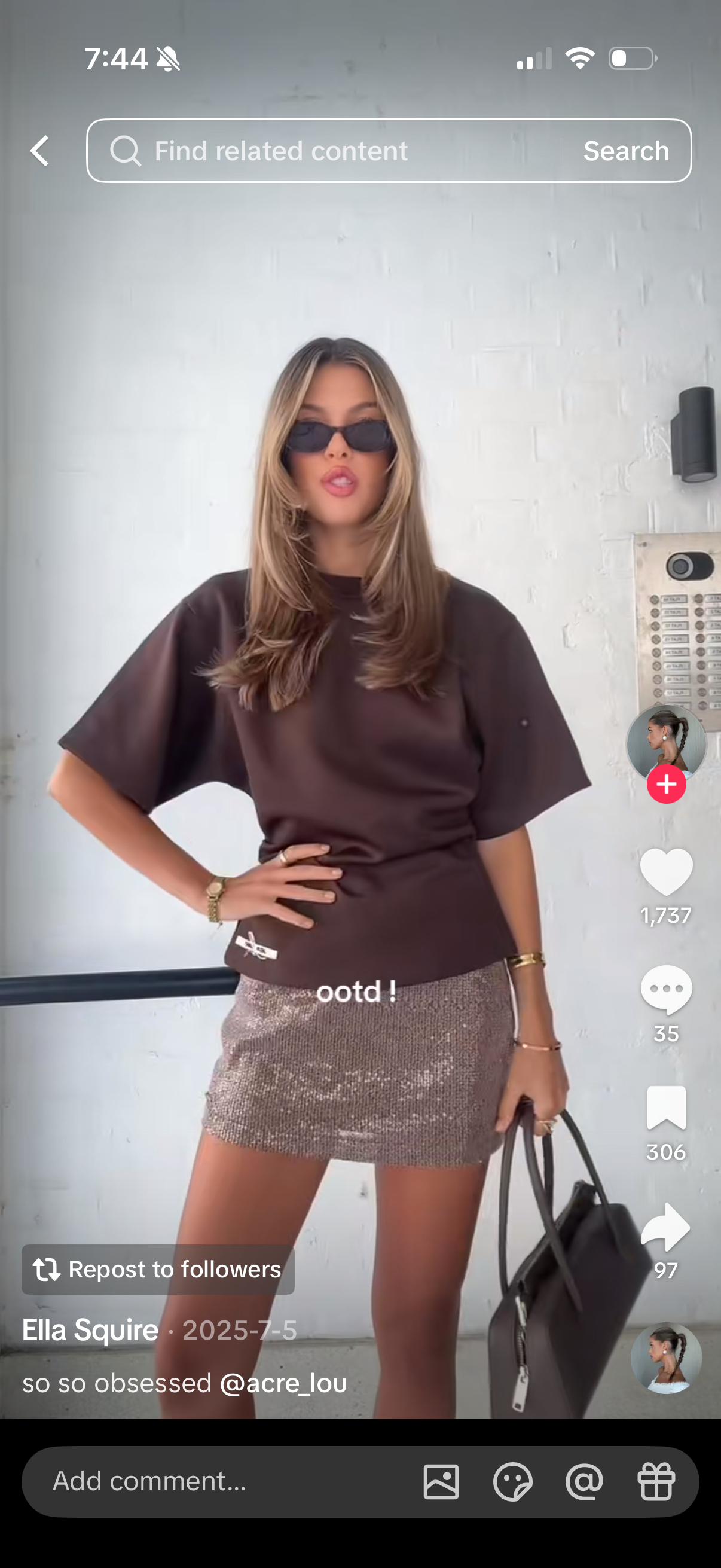 Acre Lou osko top and acre Lou dinner plans skirt
