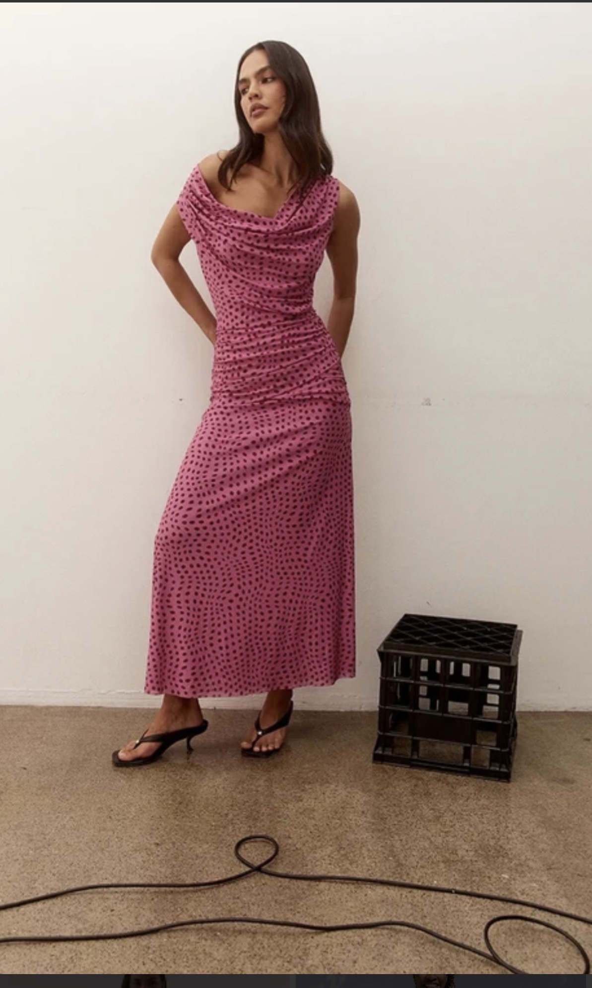 Zuri mauve spotted dress
