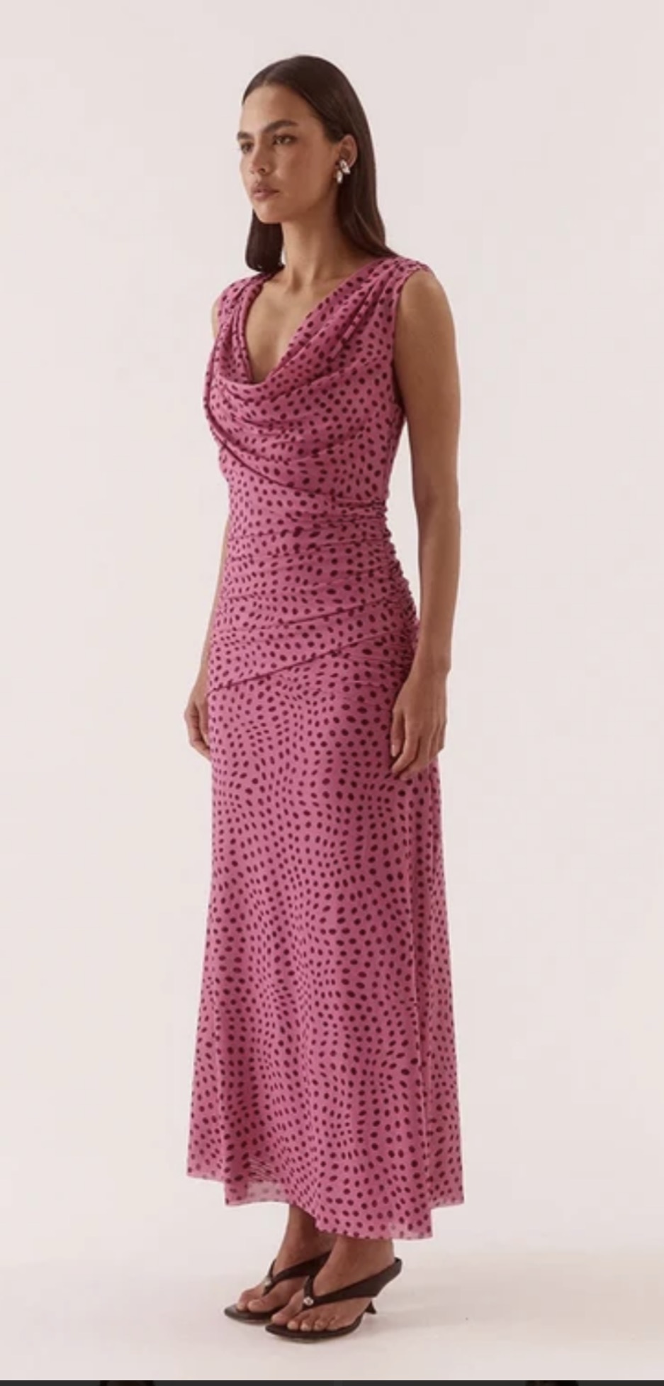 Zuri mauve spotted dress 2