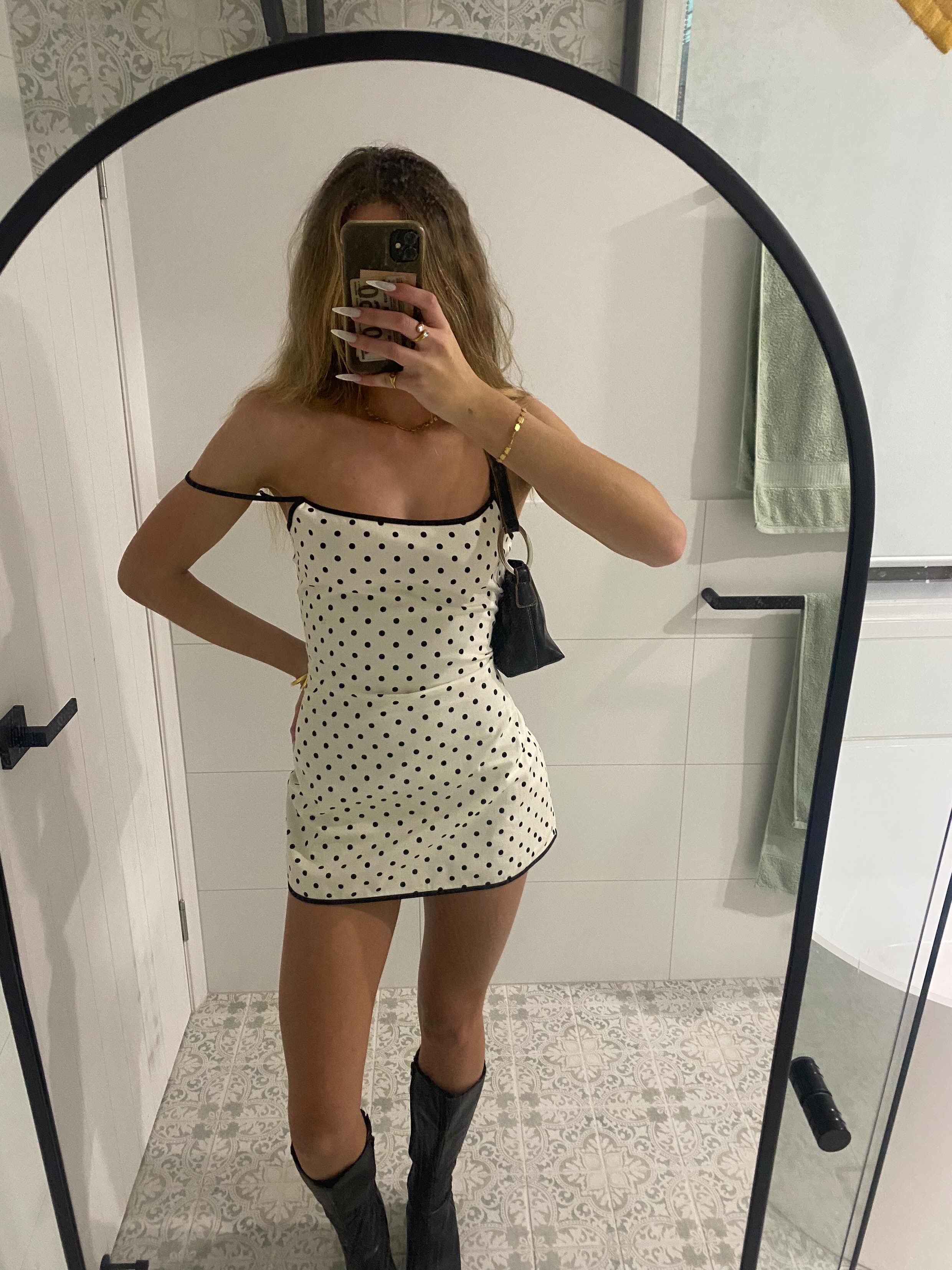 Polka mini dress